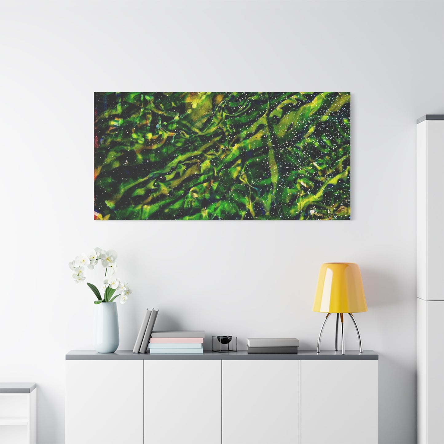 Confessions - Abstract Green Texture Canvas - Matte Stretched Wall Art