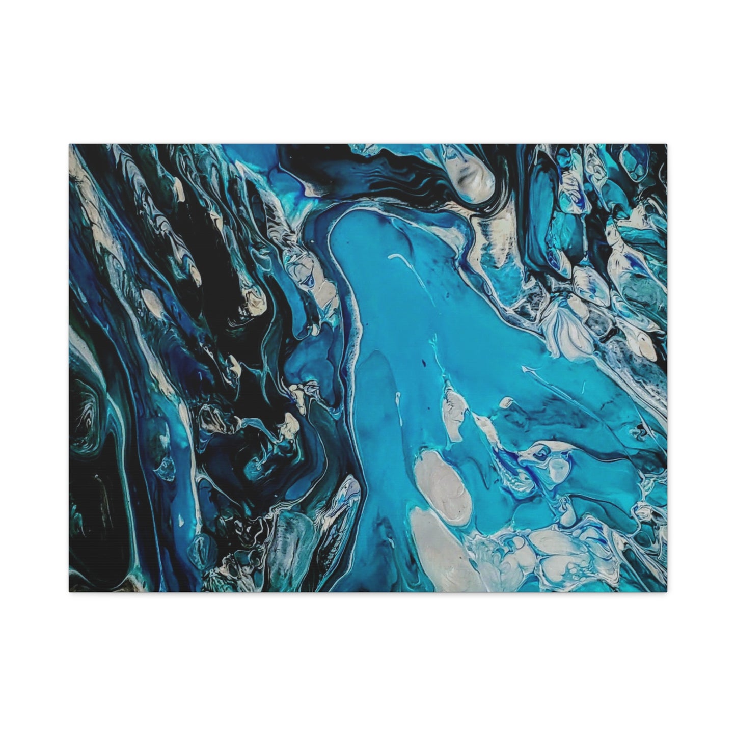Blue Ocean Abstract Matte Canvas Print — Stretched Wall Art