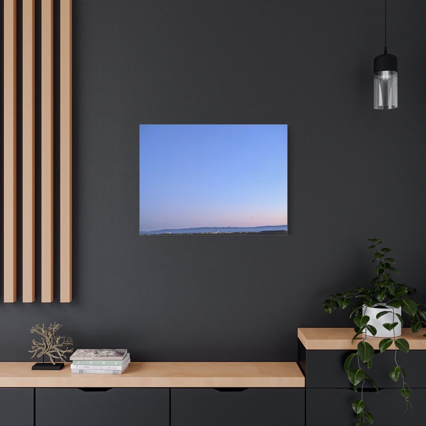 Serene Blue Horizon Matte Canvas Print — Stretched Wall Art