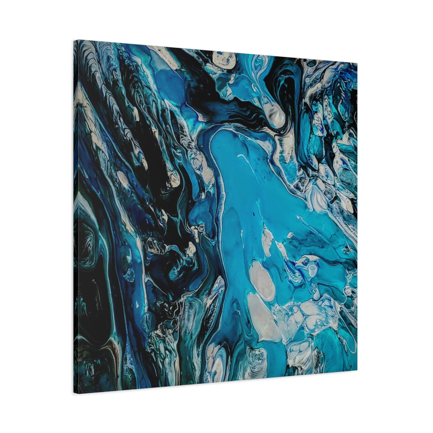 Blue Ocean Abstract Matte Canvas Print — Stretched Wall Art