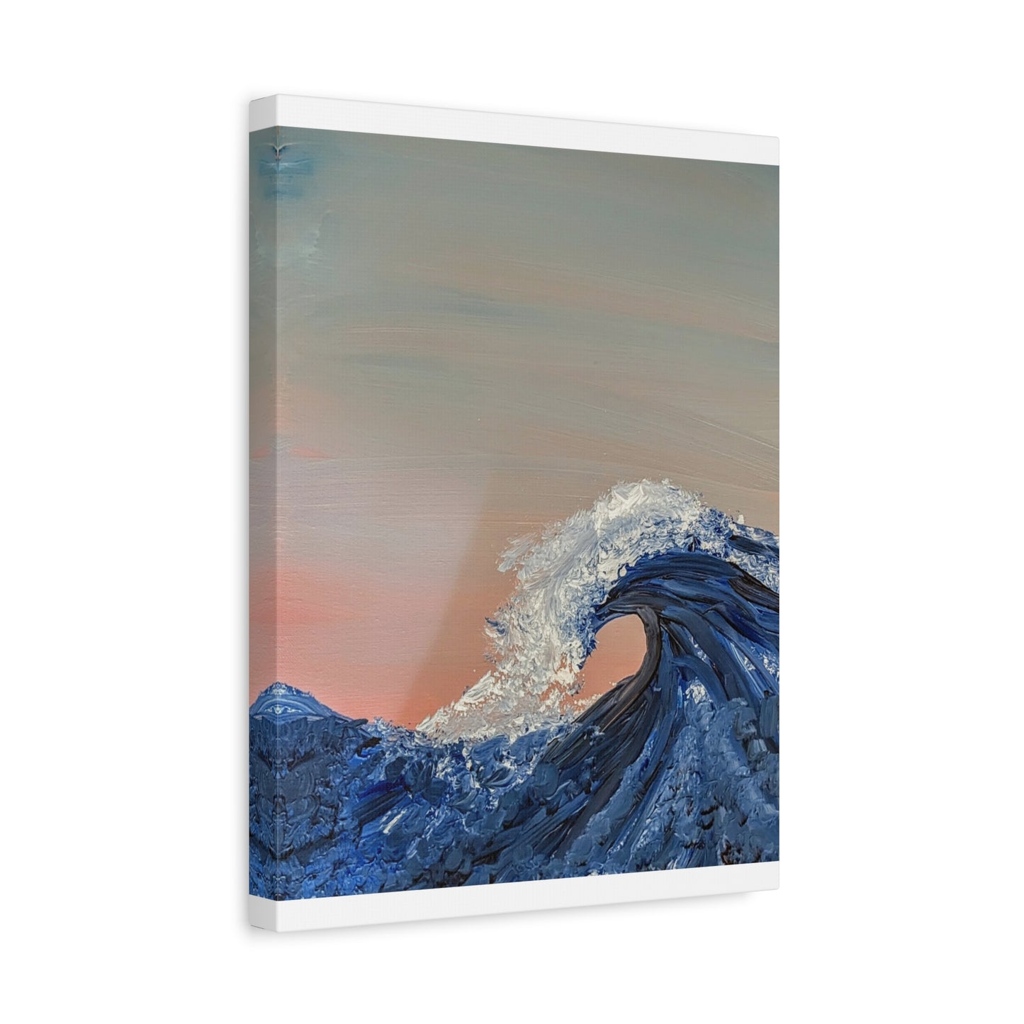 California_Coast - Ocean Wave Canvas Art — Blue Wave Seascape Matte Stretched Canvas