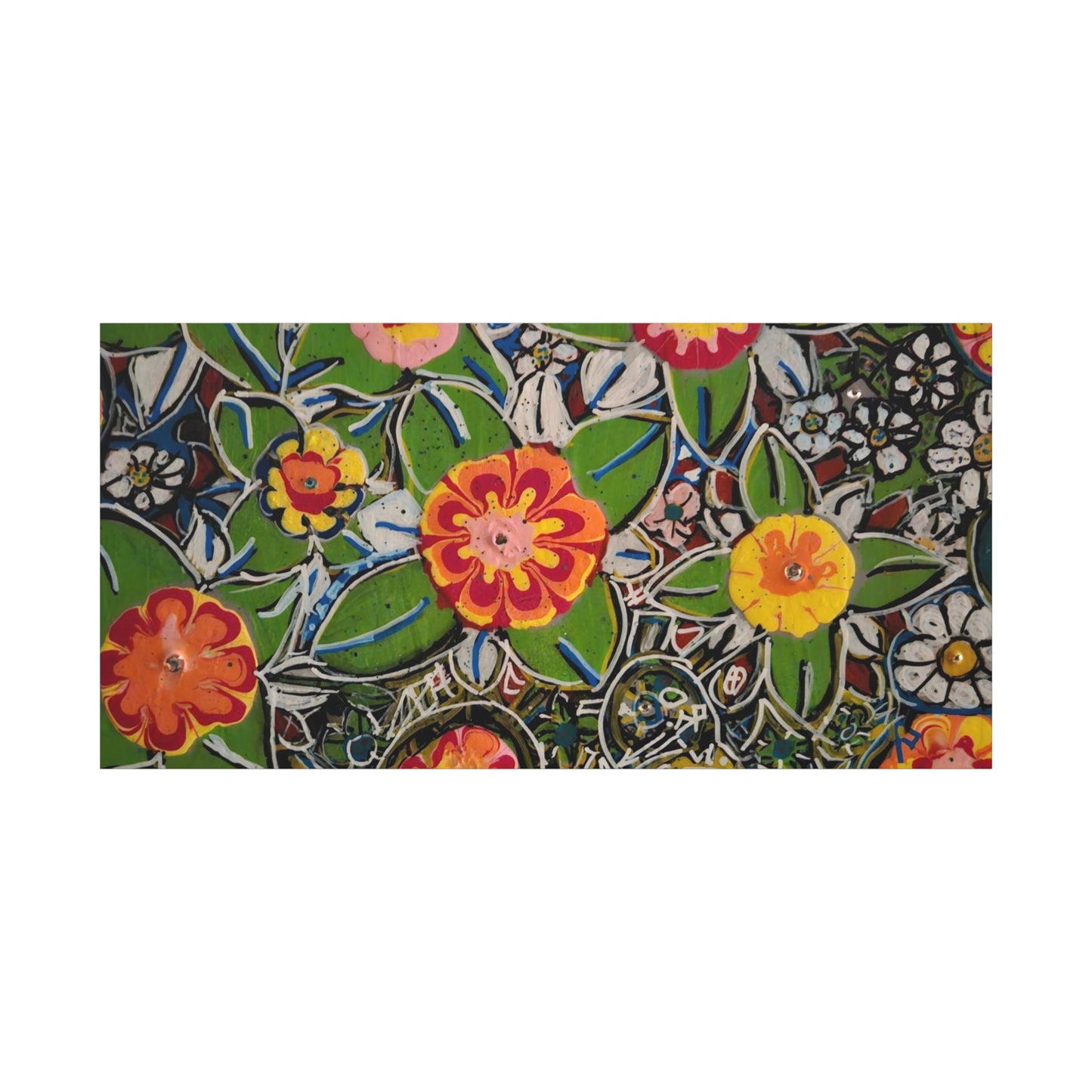 Urban_gardening-04 - Floral Pop Matte Stretched Canvas – Colorful Hand-Painted Garden Wall Art
