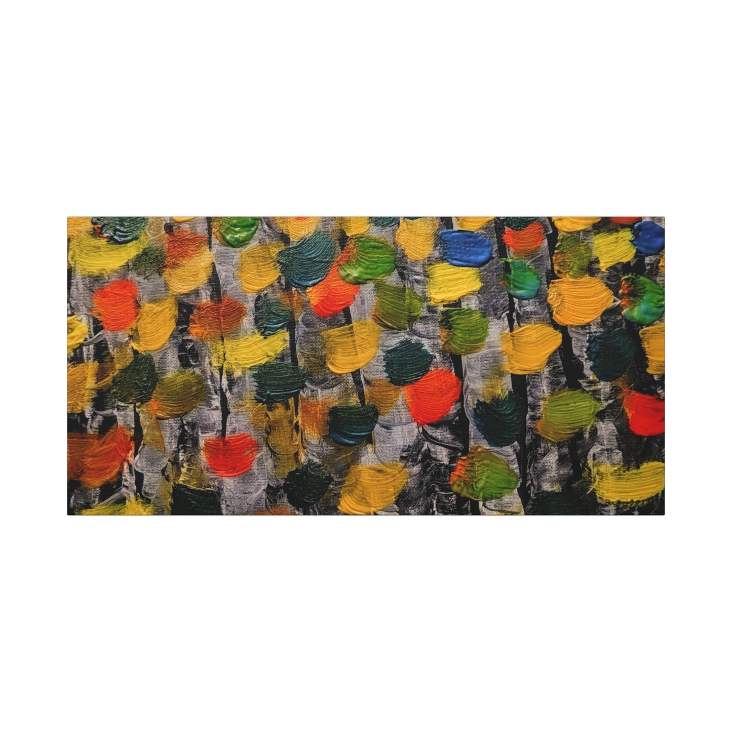 birch trees with color strokes - Abstract Color Bloom Matte Canvas Wall Art — Stretched 1.25"