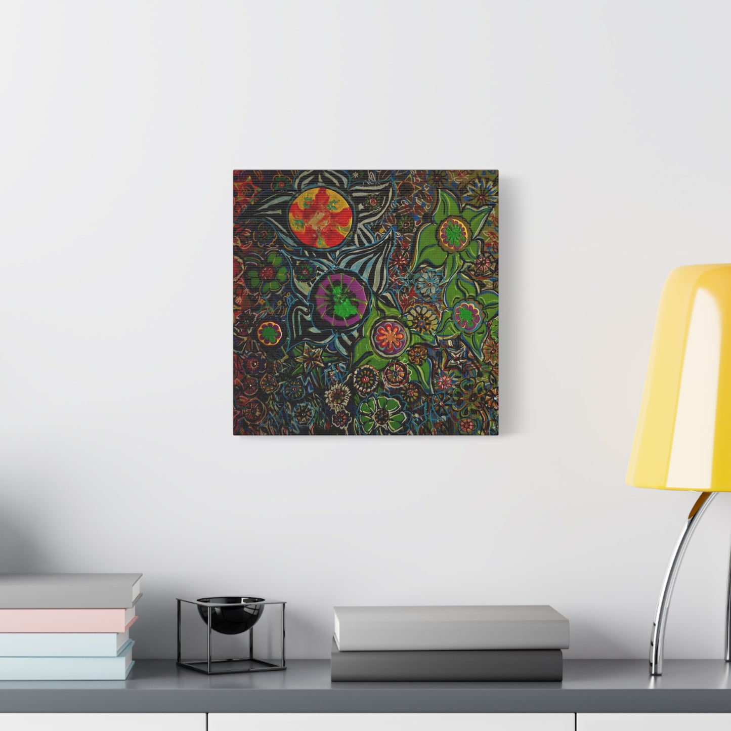 Urban_gardening-03 - Psychedelic Floral Canvas Print — Vibrant Abstract Garden Wall Art
