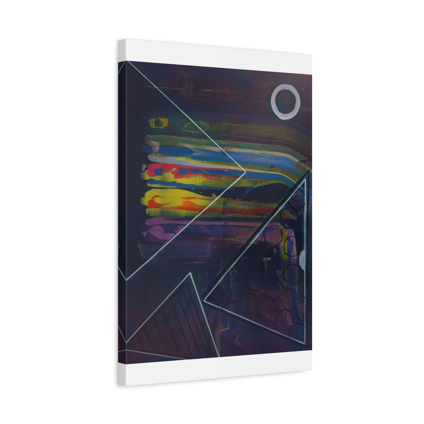 Abstract Geometric Canvas Art - 2025 astronomy – Colorful Drip Triangle Stretched Canvas