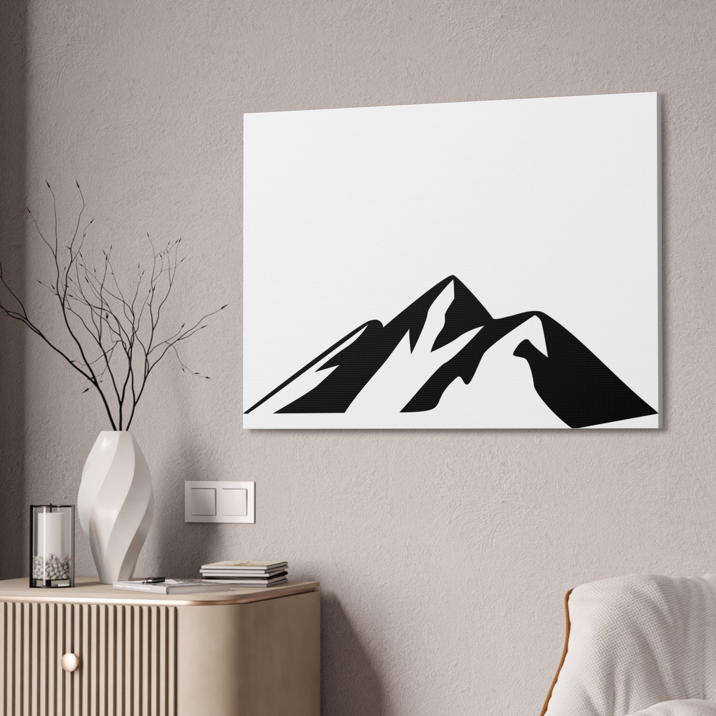 mountains002 - Mountain Silhouette Canvas Art