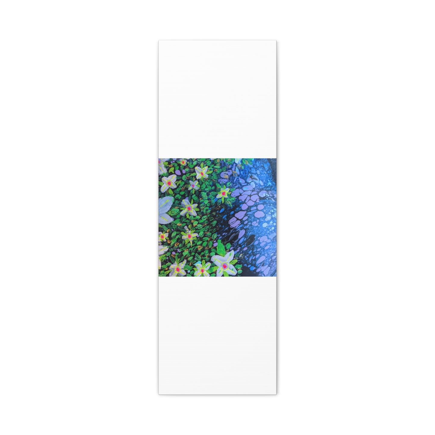 Floetrol&Flowers -  Reef Matte Canvas Wall Art — Blue & Green Abstract Flower Painting
