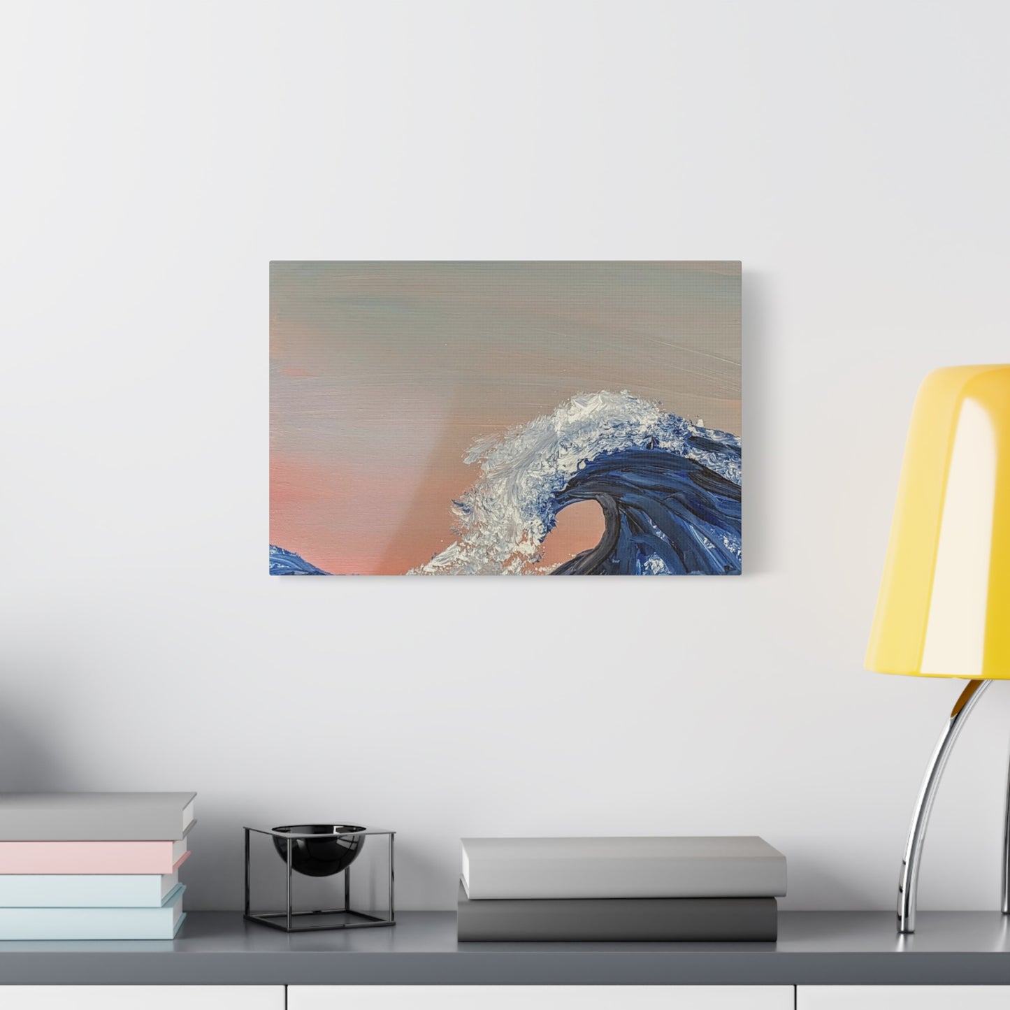 California_Coast - Ocean Wave Canvas Art — Blue Wave Seascape Matte Stretched Canvas