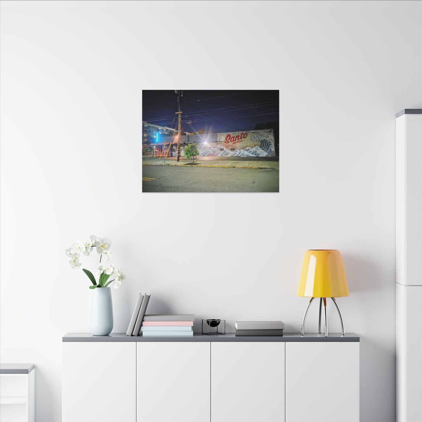 Santo Market Mural (7th&taylor)— Nighttime Urban Wall Art