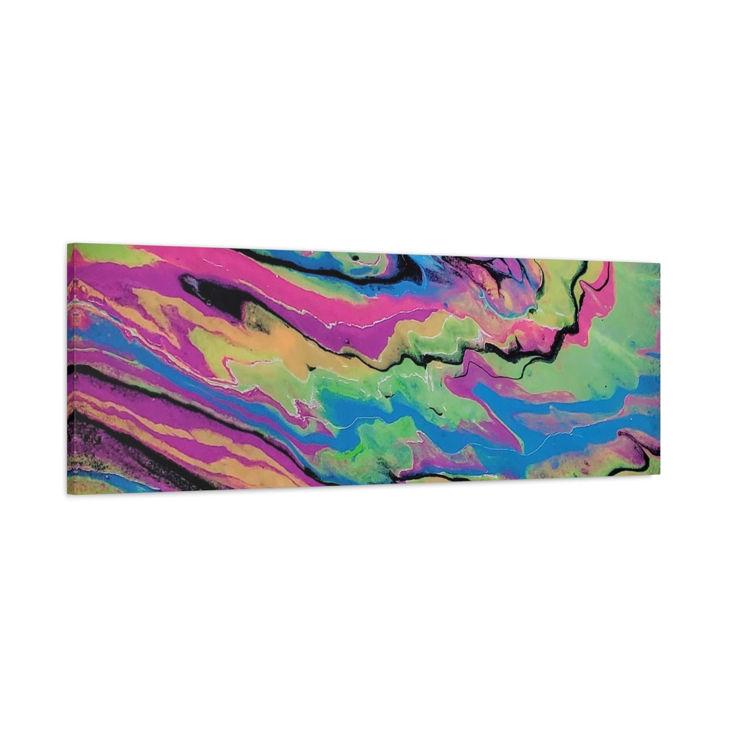 Abstract Neon Fluid Art Canvas Print — Vibrant Psychedelic Wall Decor