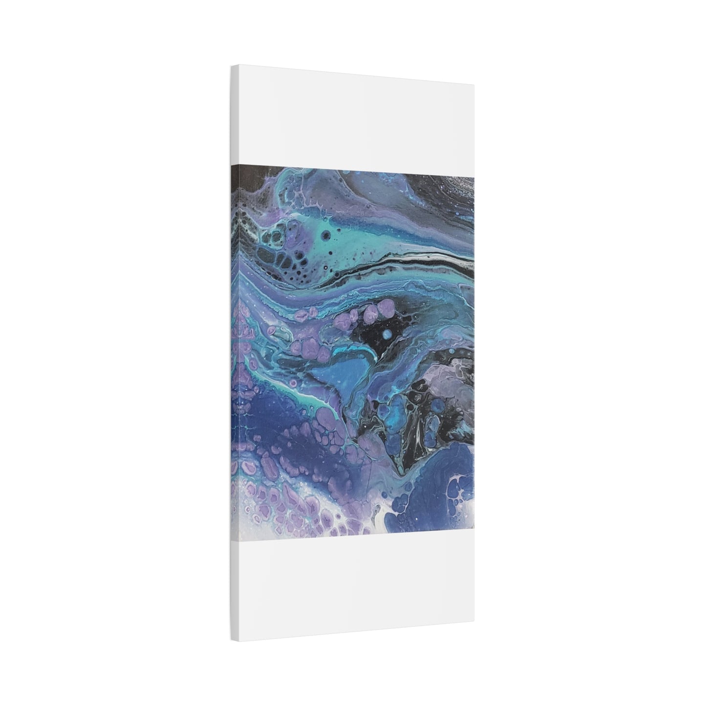 Abstract Ocean Wave Matte Canvas Print — Blue & Purple Fluid Art, Stretched 1.25"