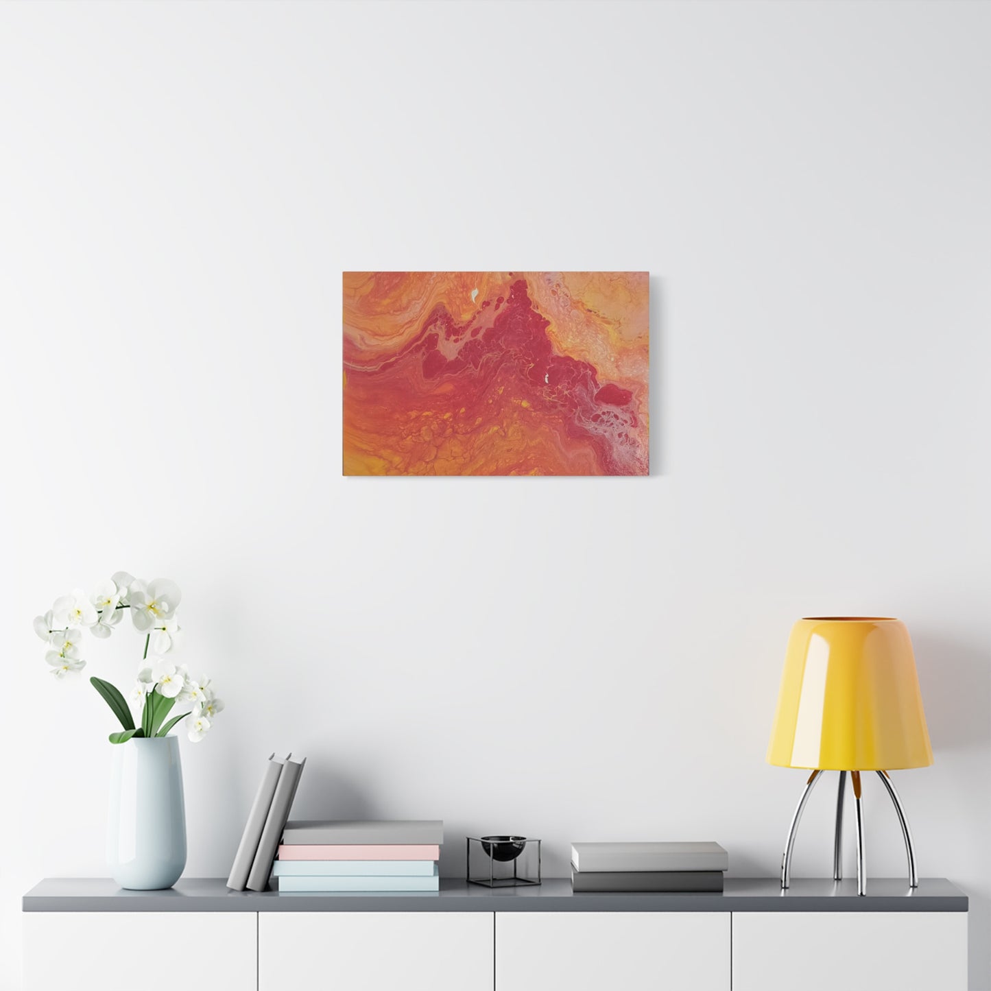 Abstract Pepto Popured - Sunset Swirl Matte Canvas Art - Stretched 1.25"