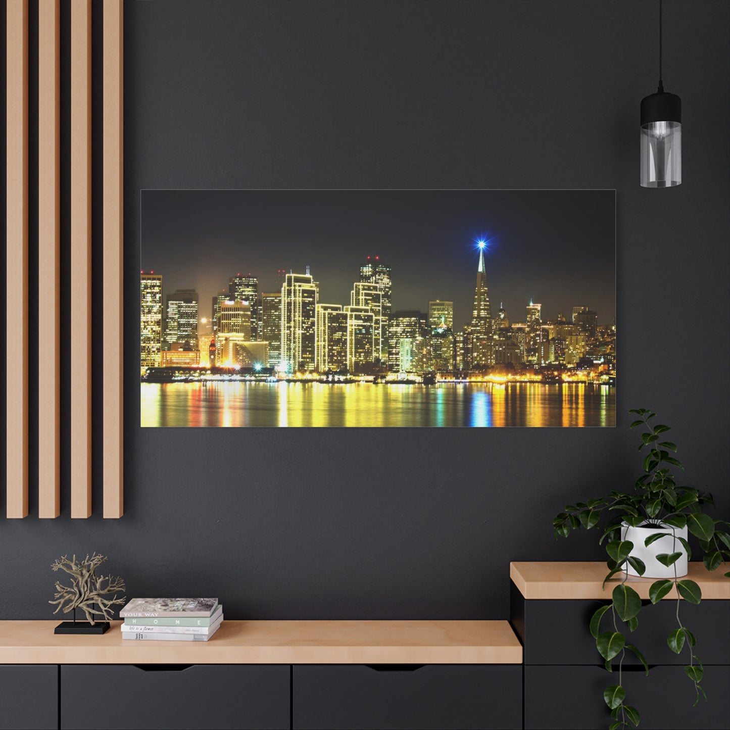 San Francisco Night Skyline Matte Canvas Print — Stretched 1.25"