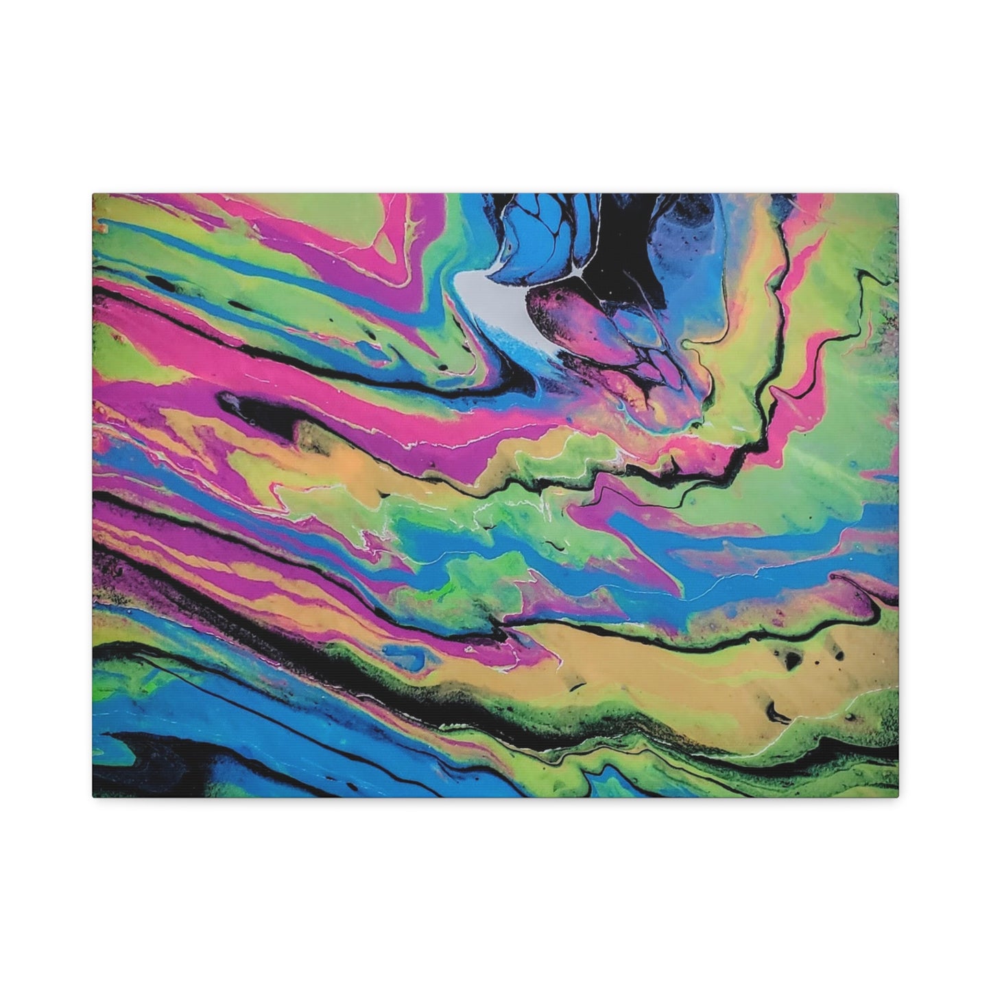 Abstract Neon Fluid Art Canvas Print — Vibrant Psychedelic Wall Decor