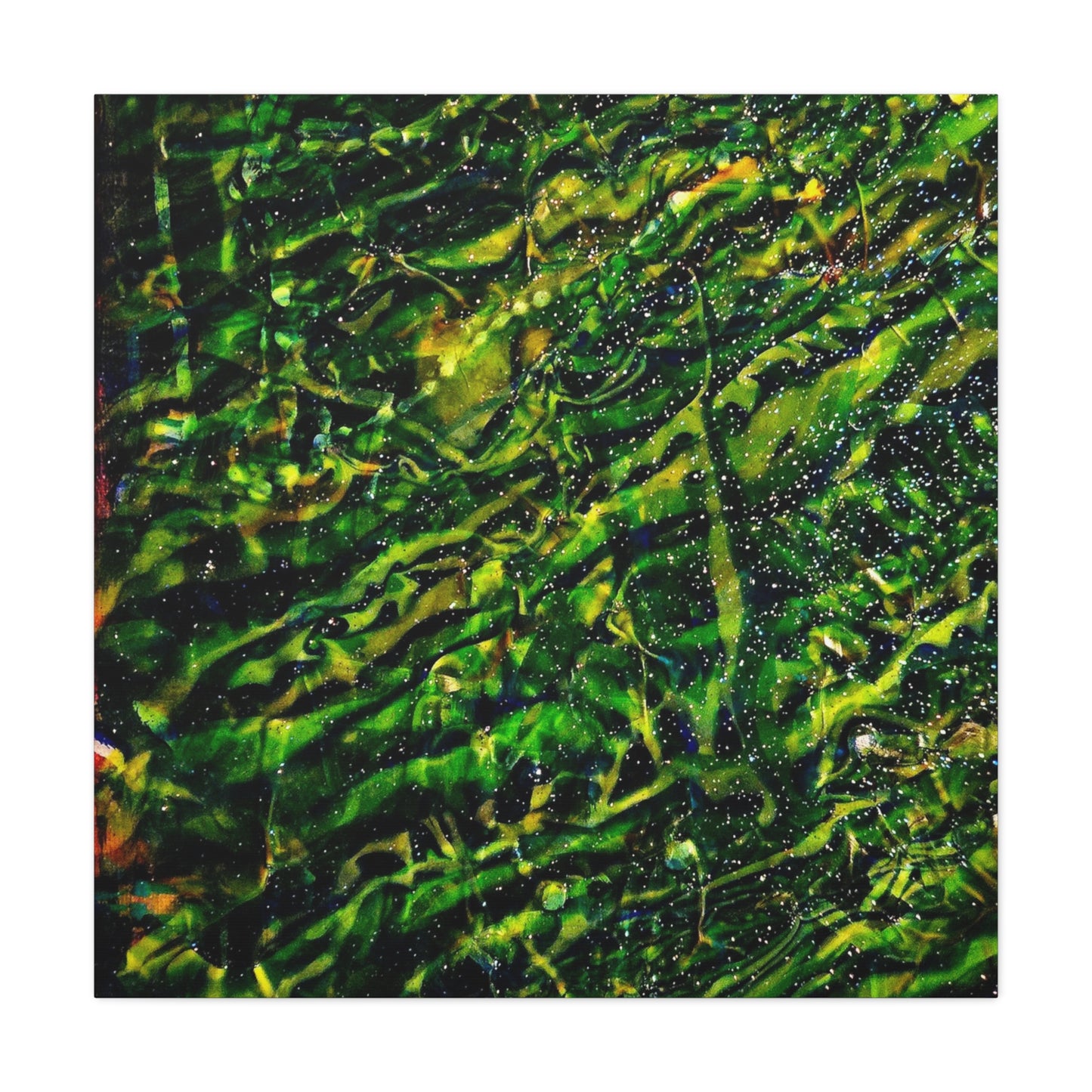 Confessions - Abstract Green Texture Canvas - Matte Stretched Wall Art