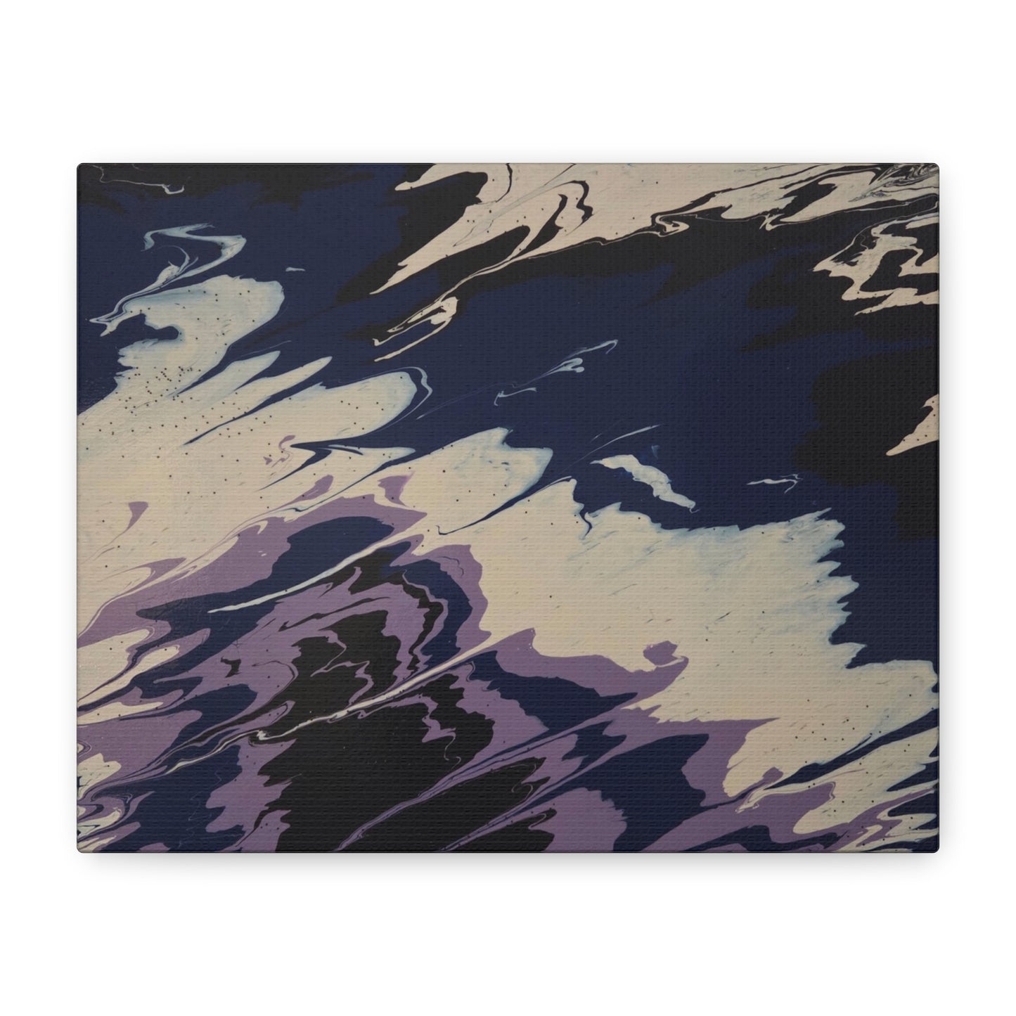 Abstract Navy & Lavender Wave Matte Stretched Canvas (1.25")