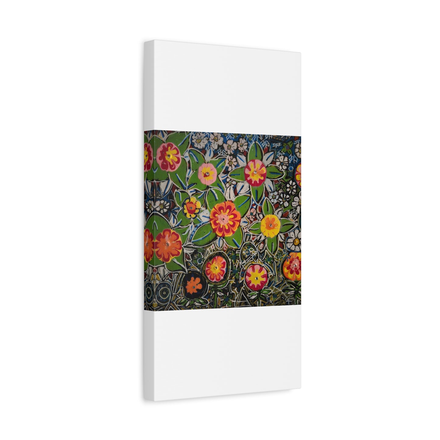 Urban_gardening-04 - Floral Pop Matte Stretched Canvas – Colorful Hand-Painted Garden Wall Art