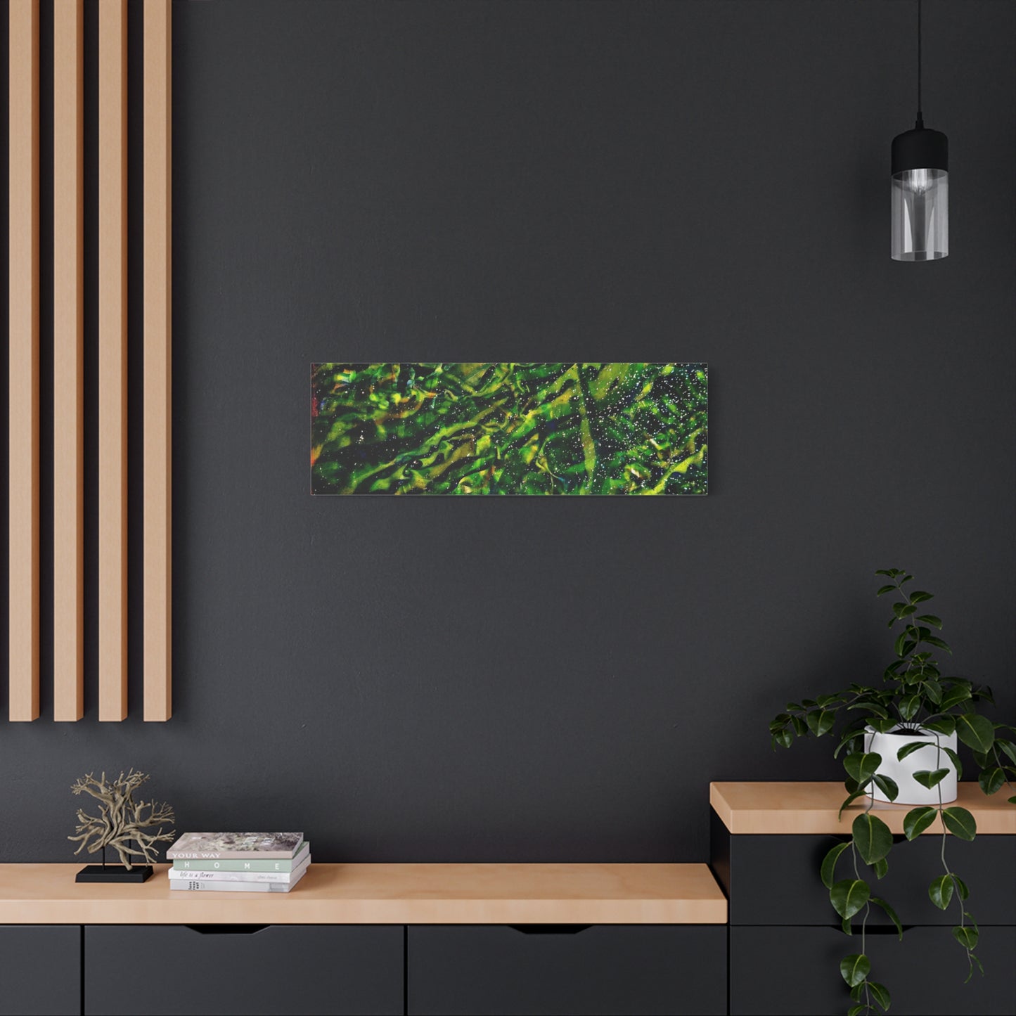 Confessions - Abstract Green Texture Canvas - Matte Stretched Wall Art