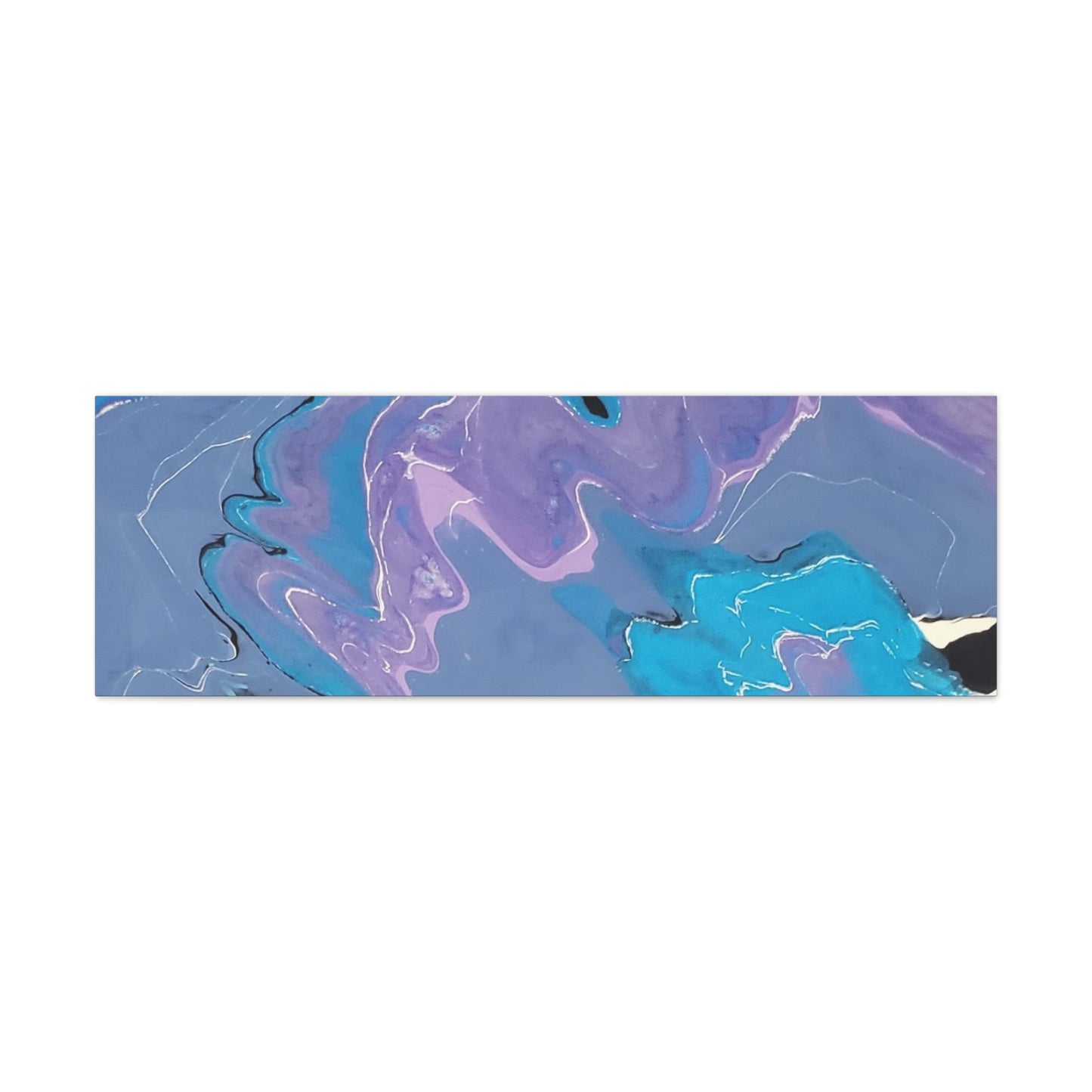 Abstract Blue & Purple Fluid Art Canvas - Matte Stretched Wall Art