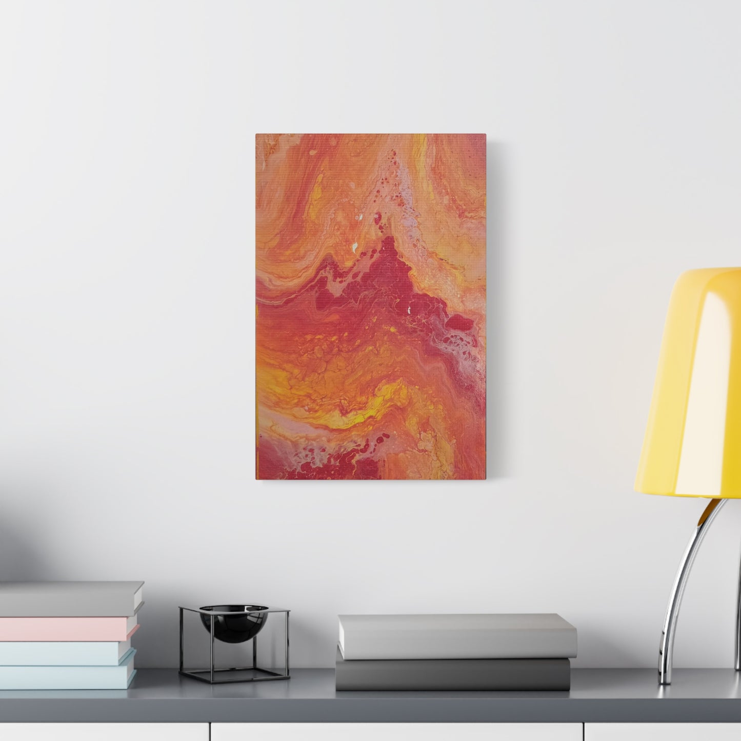 Abstract Pepto Popured - Sunset Swirl Matte Canvas Art - Stretched 1.25"
