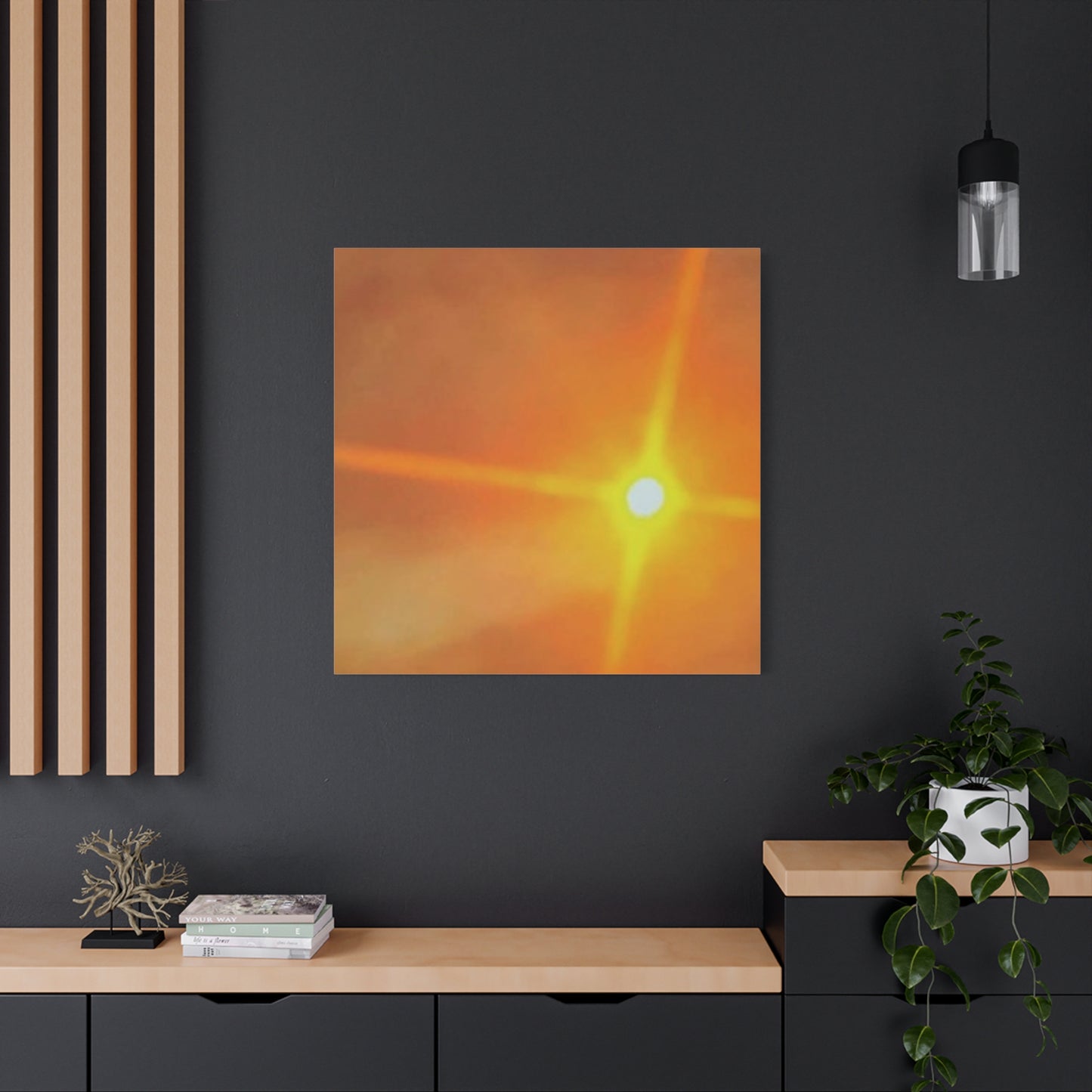 Sunburst Sunset Canvas Print — Warm Abstract Wall Art