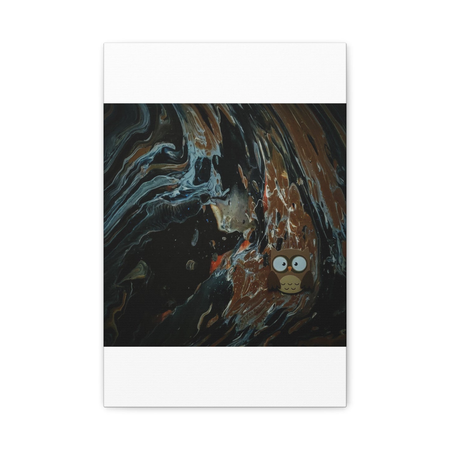 Abstract Swirl Owl Matte Canvas Print