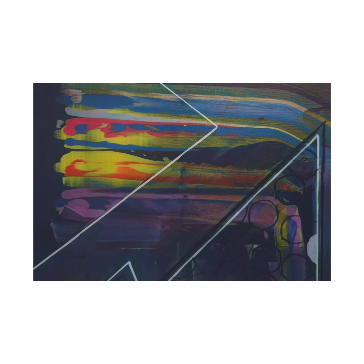 Abstract Geometric Canvas Art - 2025 astronomy – Colorful Drip Triangle Stretched Canvas
