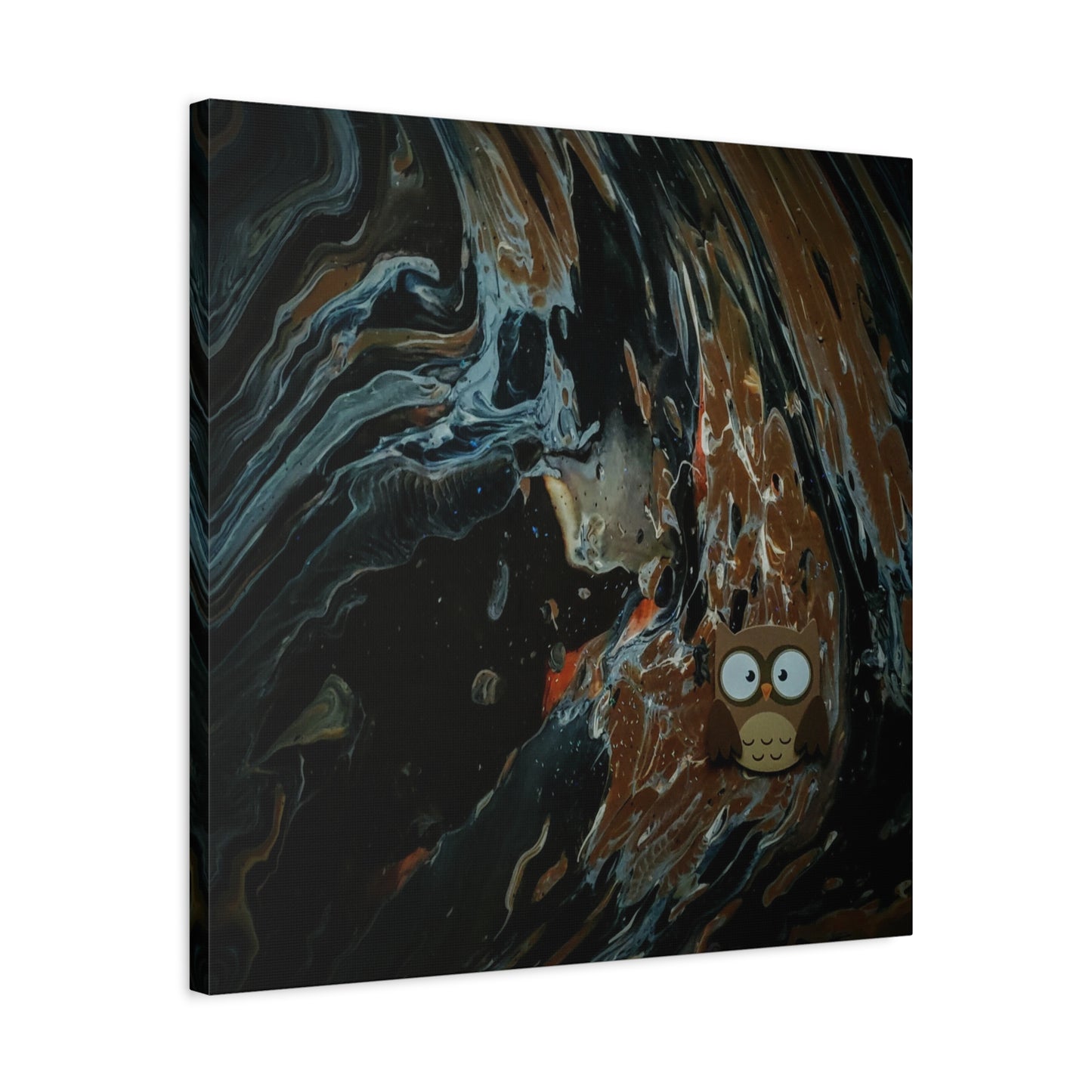 Abstract Swirl Owl Matte Canvas Print