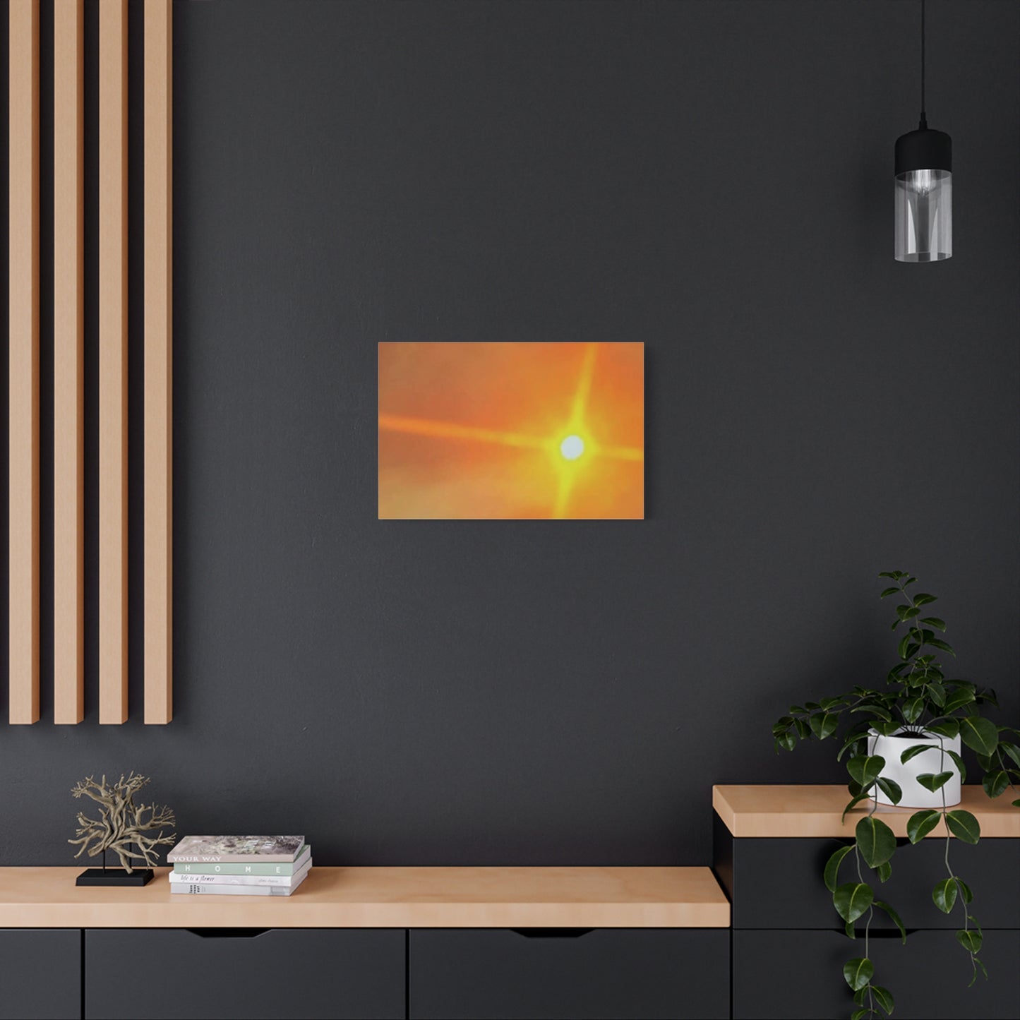 Sunburst Sunset Canvas Print — Warm Abstract Wall Art