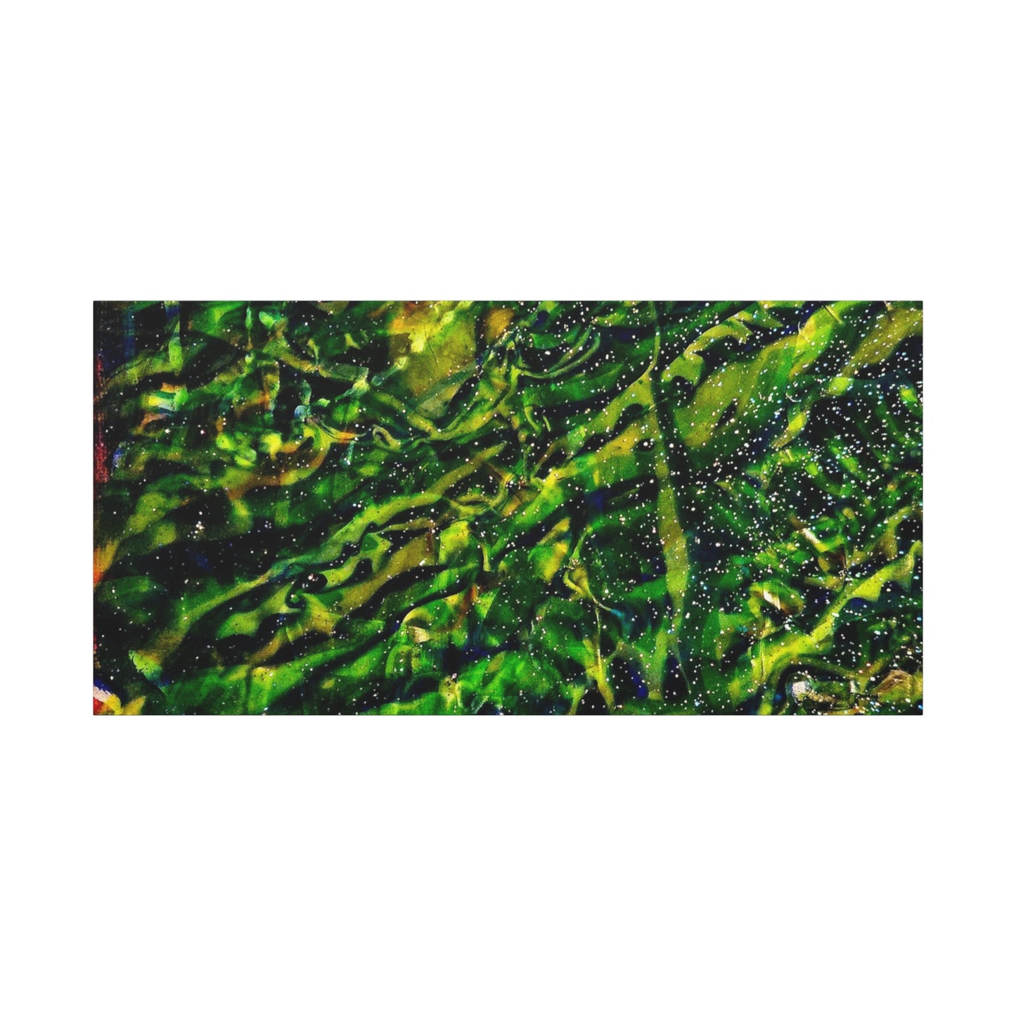Confessions - Abstract Green Texture Canvas - Matte Stretched Wall Art