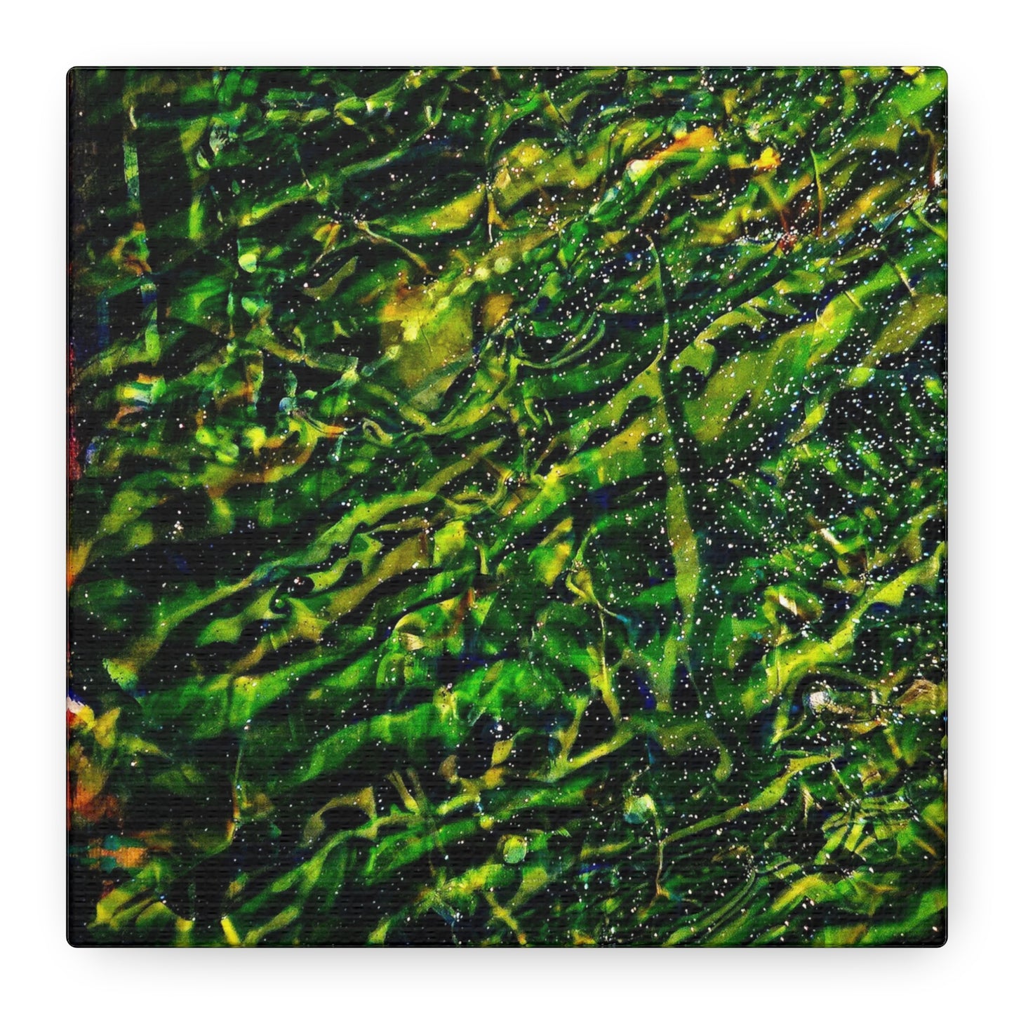 Confessions - Abstract Green Texture Canvas - Matte Stretched Wall Art