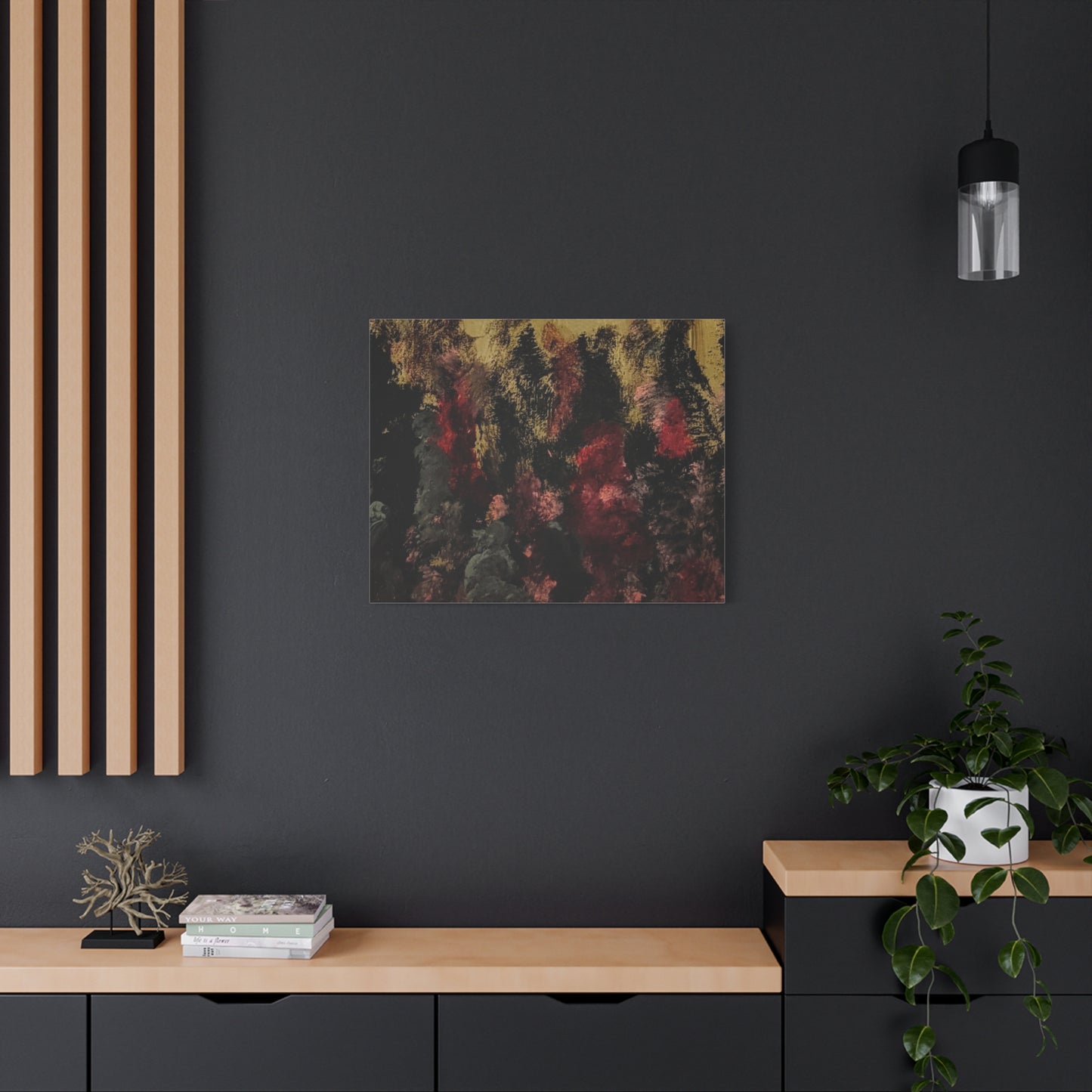 Autumn Forest Nightscape Matte Canvas Print — Stretched 1.25"