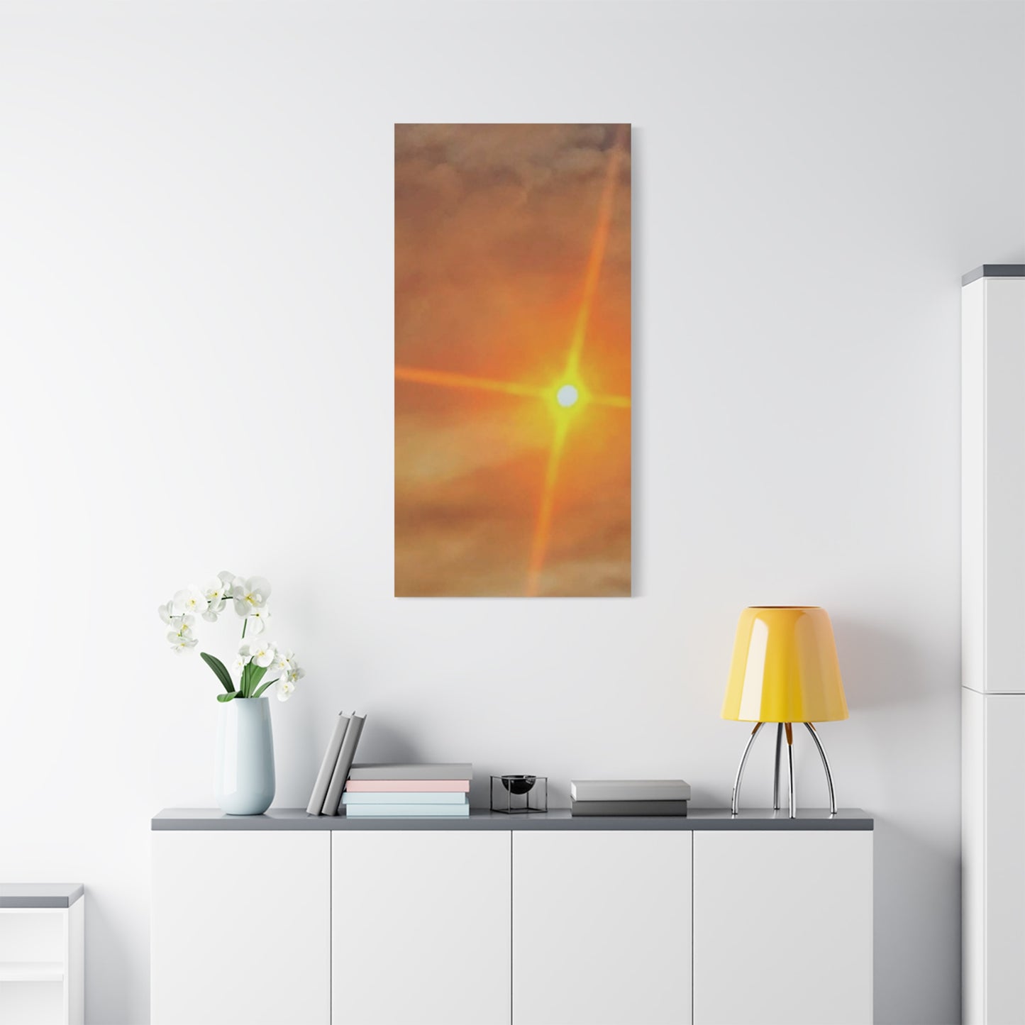Sunburst Sunset Canvas Print — Warm Abstract Wall Art