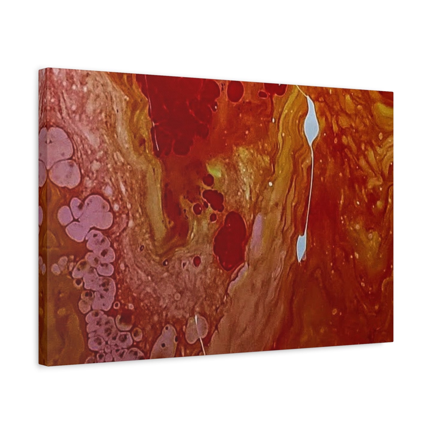 Abstract Red Fluid Art Canvas Print — Matte Stretched Wall Art
