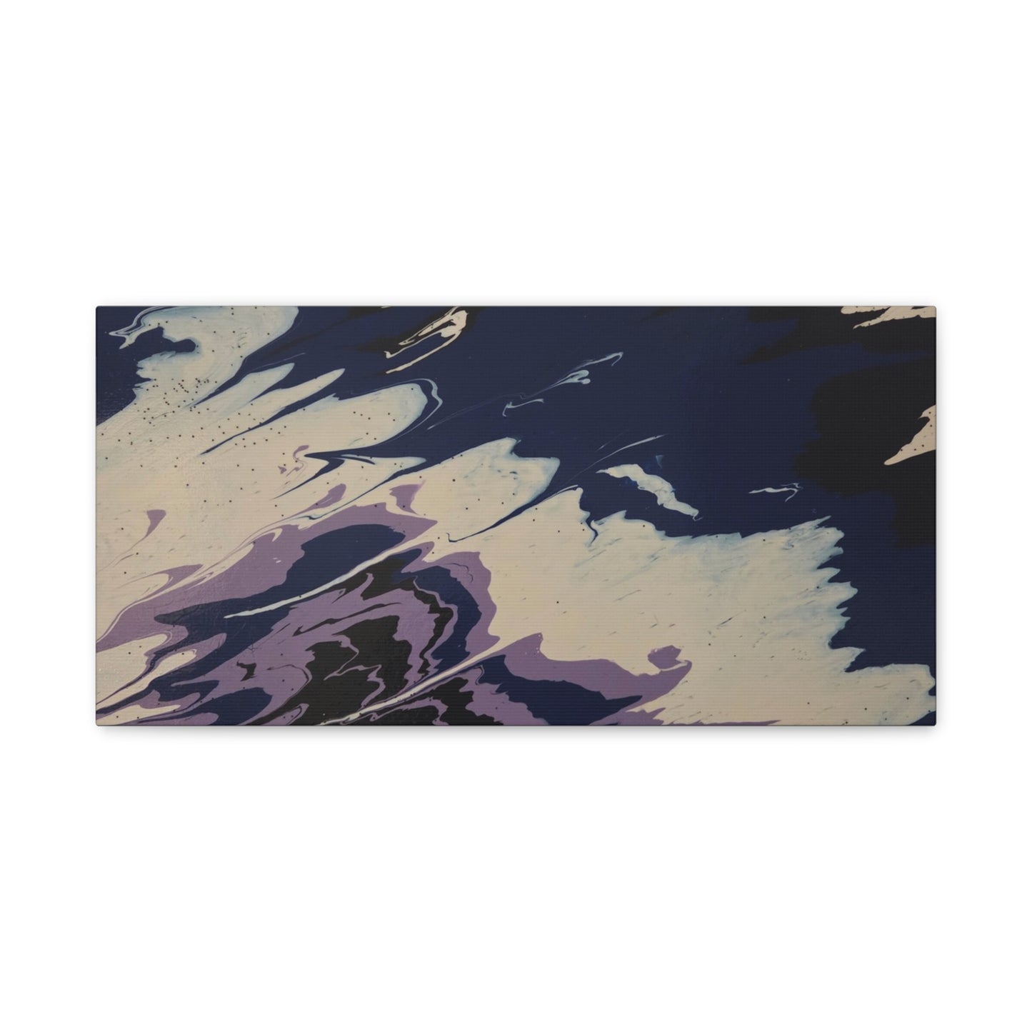 Abstract Navy & Lavender Wave Matte Stretched Canvas (1.25")