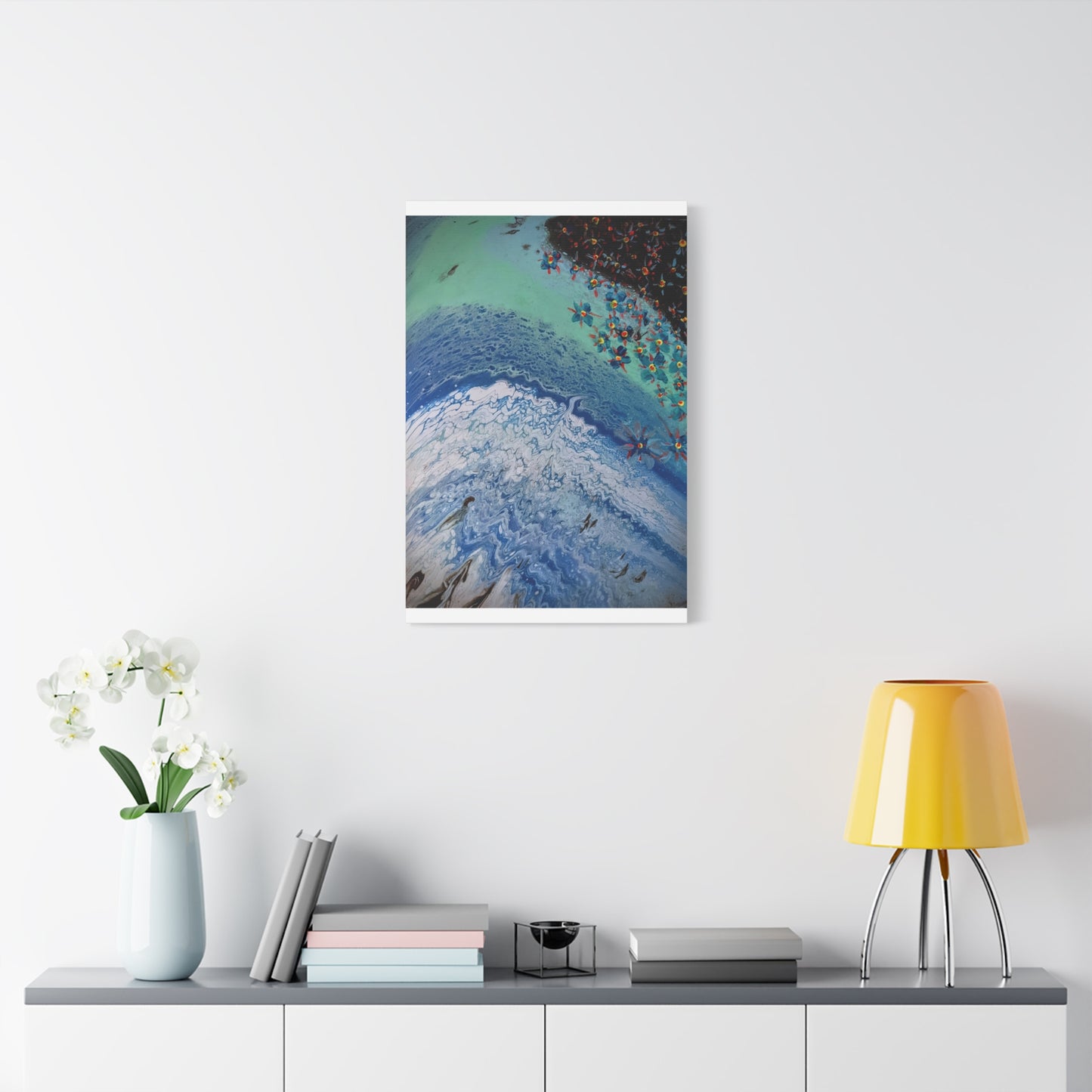 floetrol&flowers - Abstract Matte Canvas Print — Floral Accents Stretched Wall Art