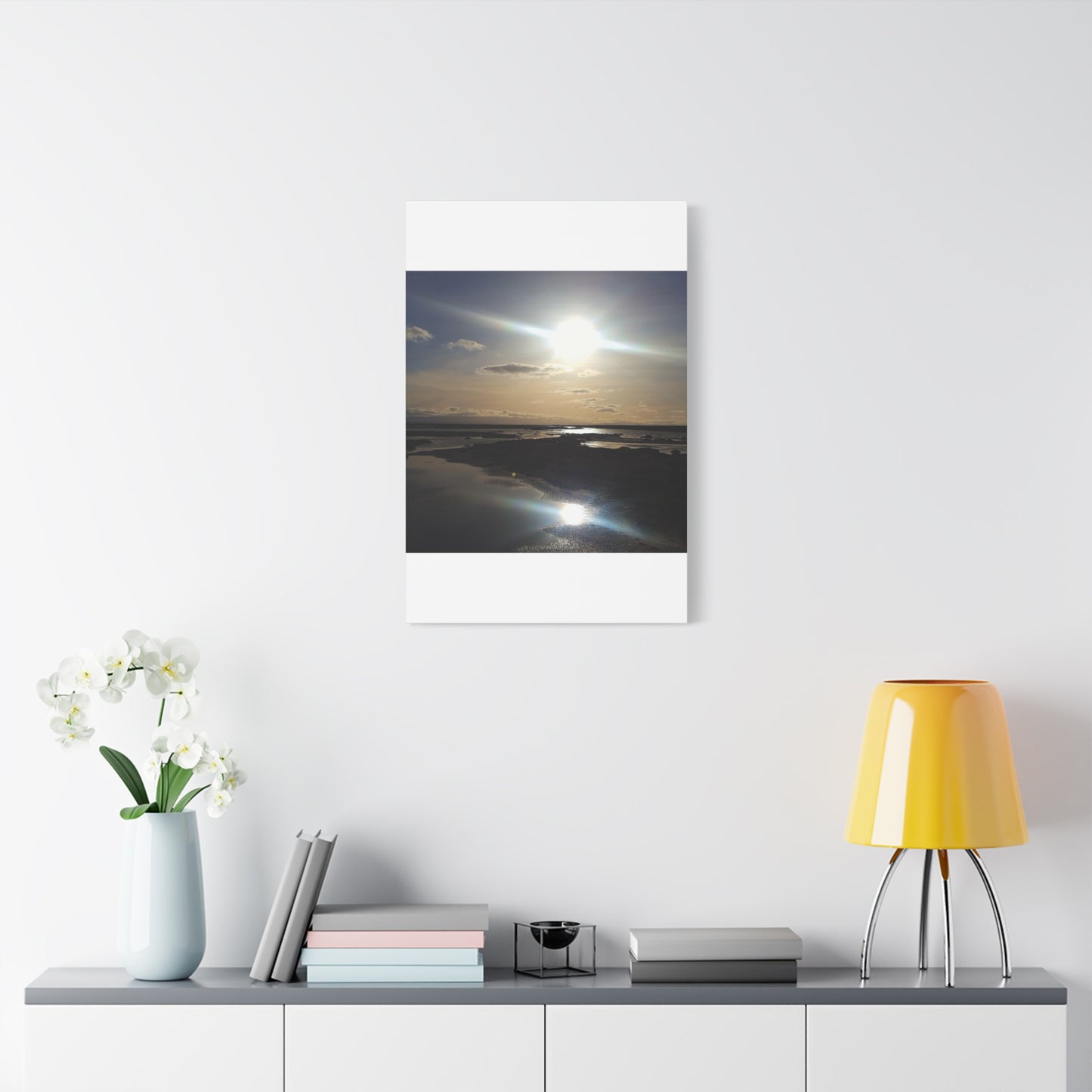 Sunlit Coastal Reflection (don edwards preserve)Canvas Print — Matte Stretched Wall Art