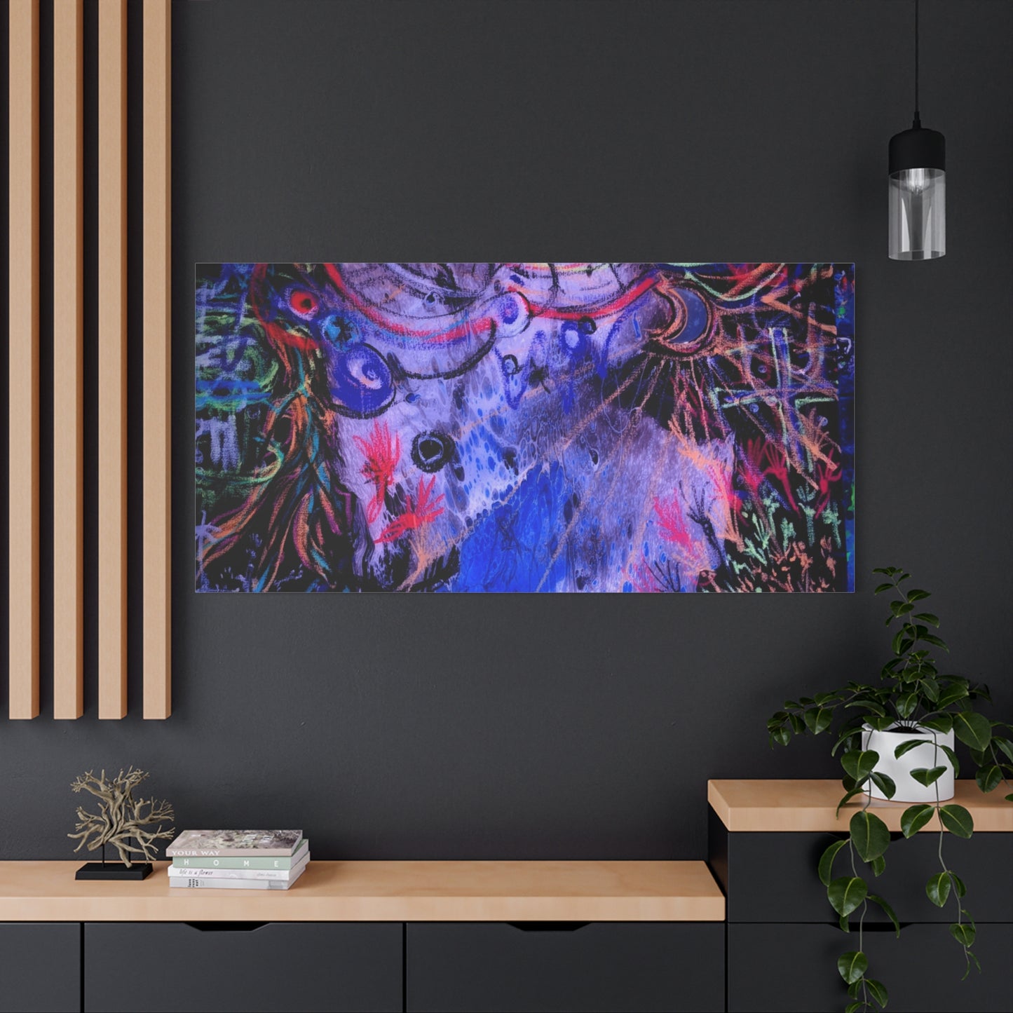 soul_extractions - Abstract Neon Canvas Art - Vibrant Psychedelic Wall Decor