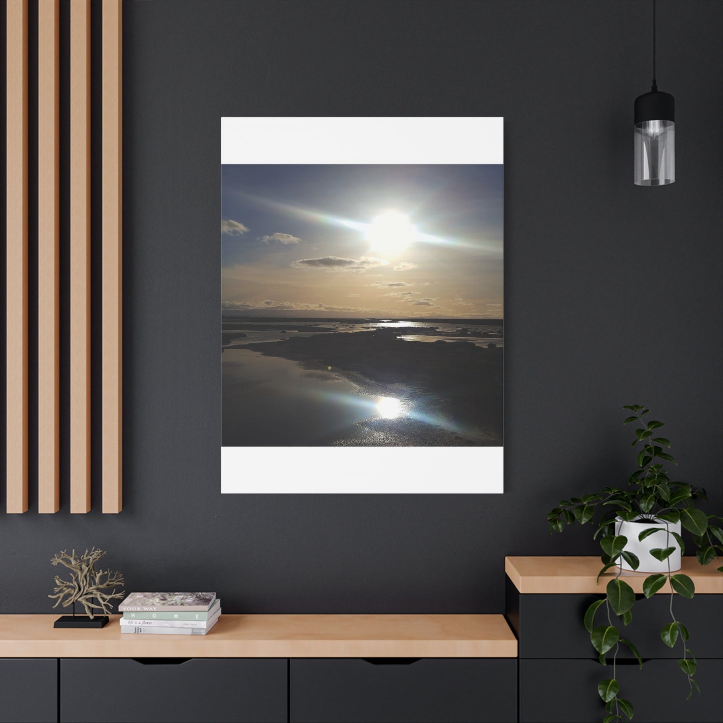Sunlit Coastal Reflection (don edwards preserve)Canvas Print — Matte Stretched Wall Art
