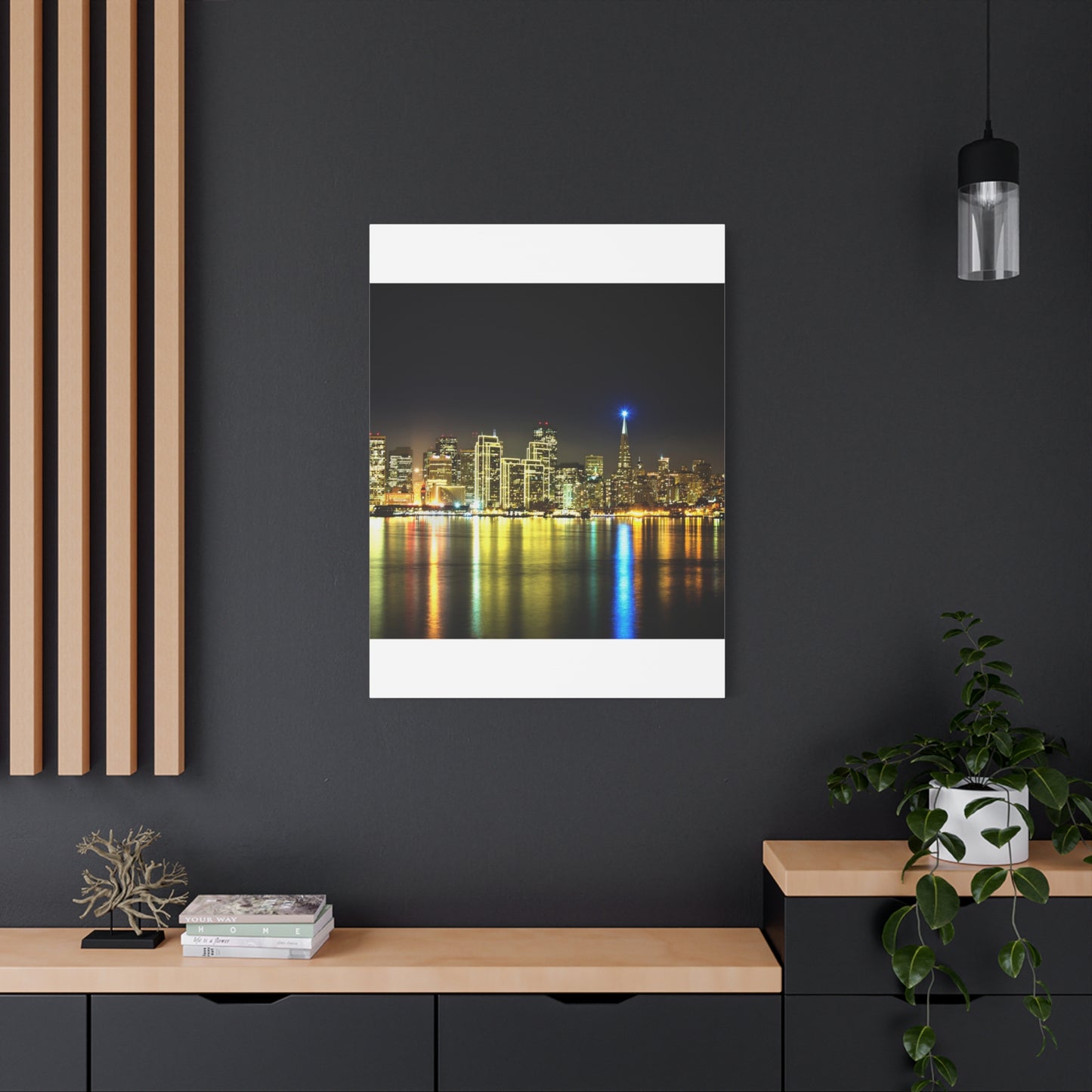 San Francisco Night Skyline Matte Canvas Print — Stretched 1.25"