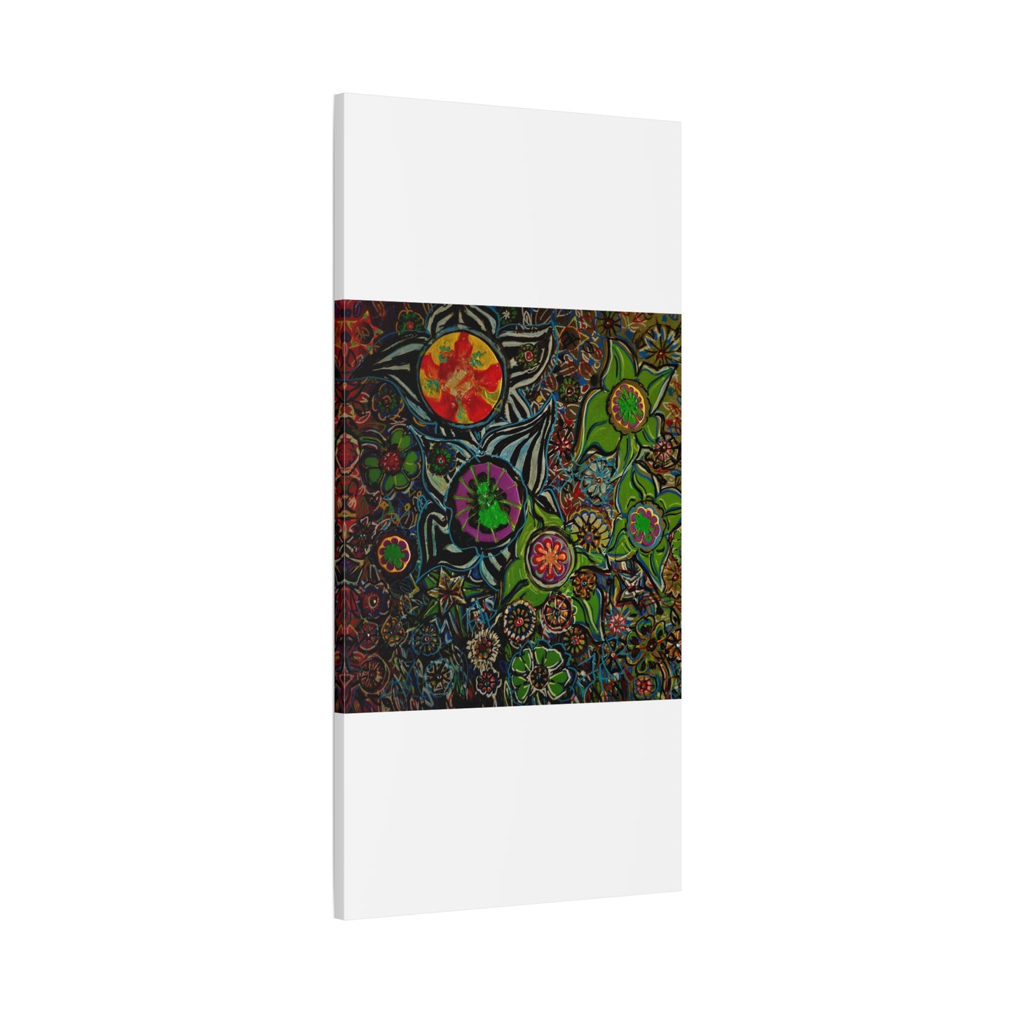 Urban_gardening-03 - Psychedelic Floral Canvas Print — Vibrant Abstract Garden Wall Art