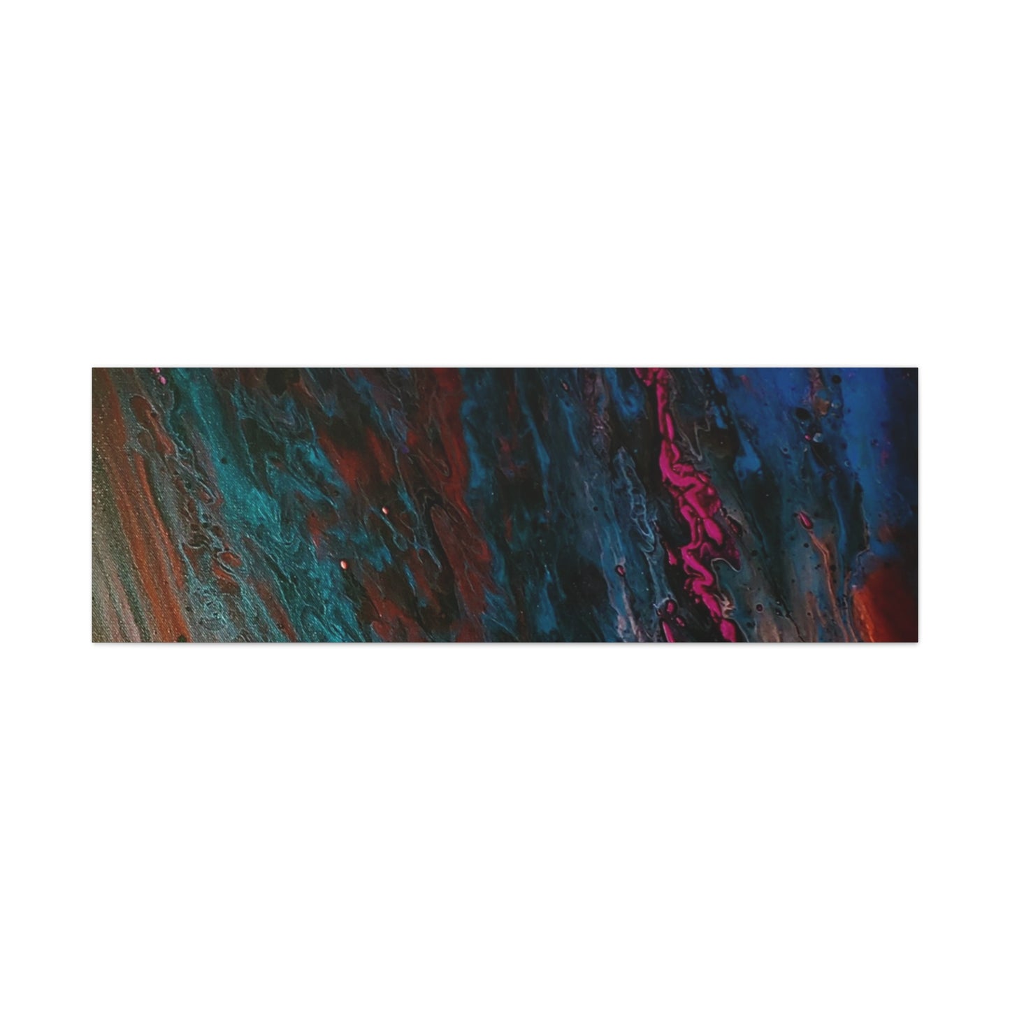Abstract Fluid Art Canvas Wall Art - Jupiter pour — Vibrant Ocean Night Matte Stretched Canvas