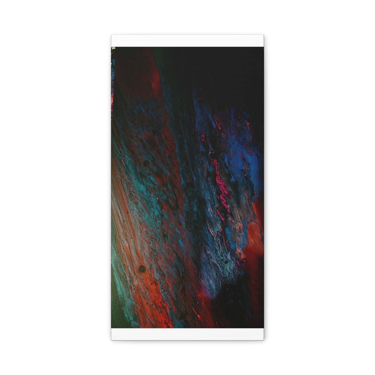 Abstract Fluid Art Canvas Wall Art - Jupiter pour — Vibrant Ocean Night Matte Stretched Canvas