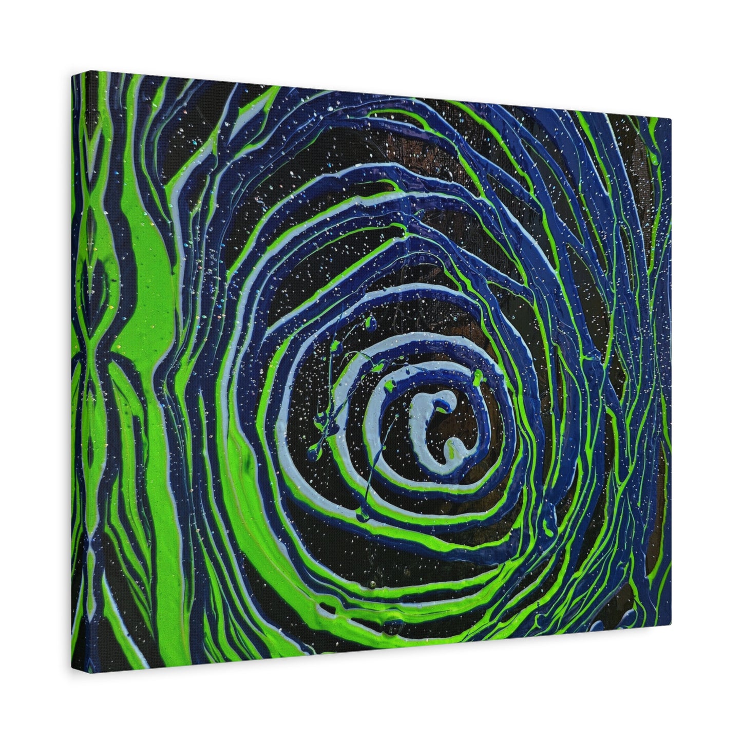 Abstract Green Swirl Matte Canvas Art — Stretched 1.25" Wall Décor