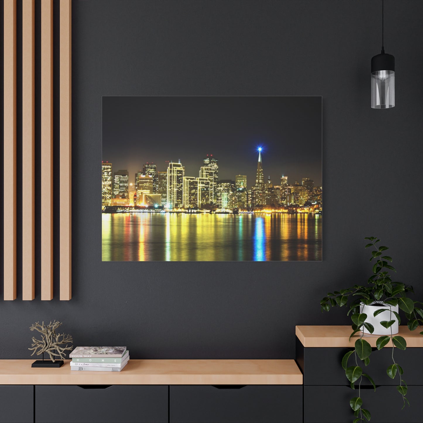 San Francisco Night Skyline Matte Canvas Print — Stretched 1.25"