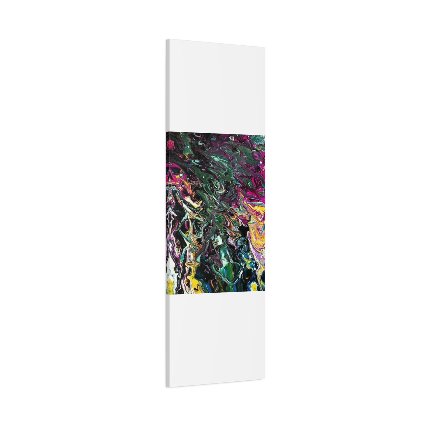 chaos in the garden - Abstract Fluid Art Matte Canvas Print - Colorful Swirl Wall Art