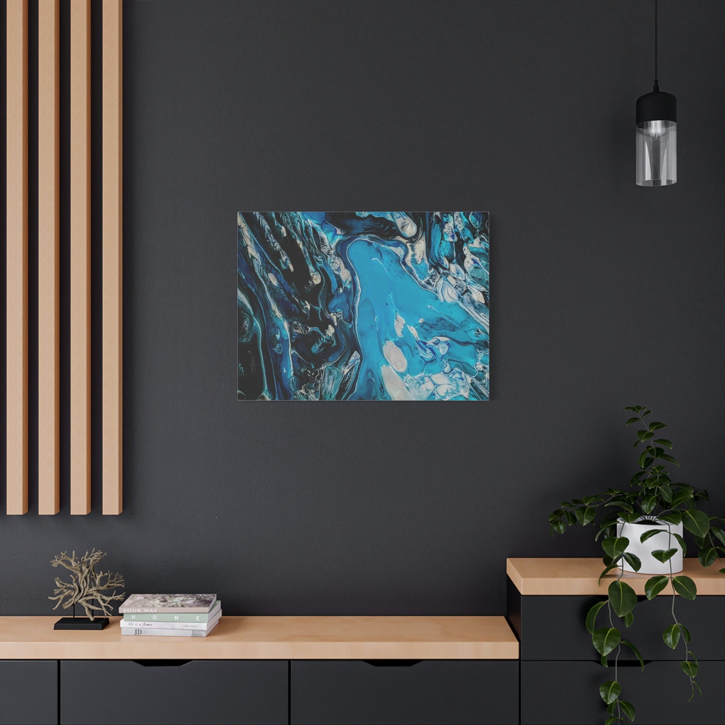 Blue Ocean Abstract Matte Canvas Print — Stretched Wall Art