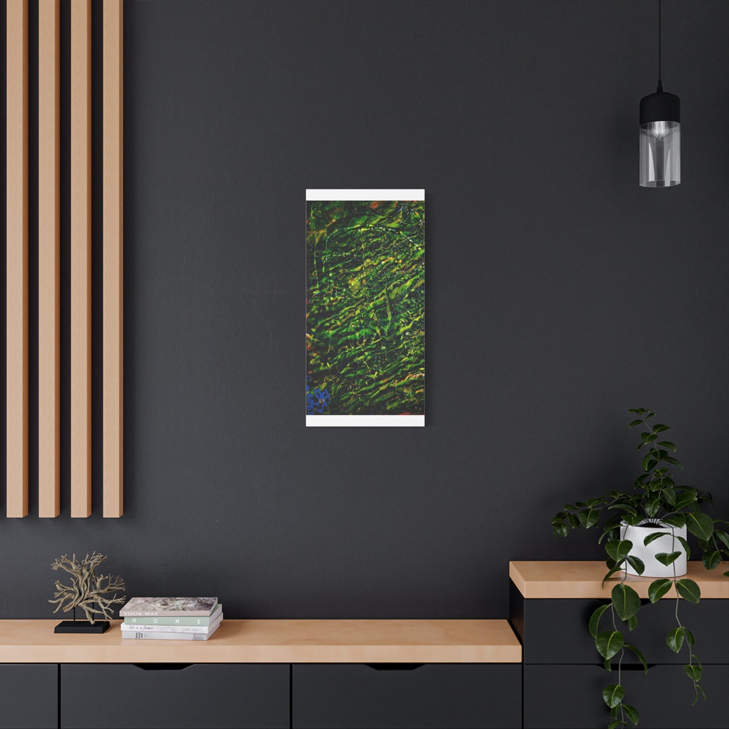 Confessions - Abstract Green Texture Canvas - Matte Stretched Wall Art