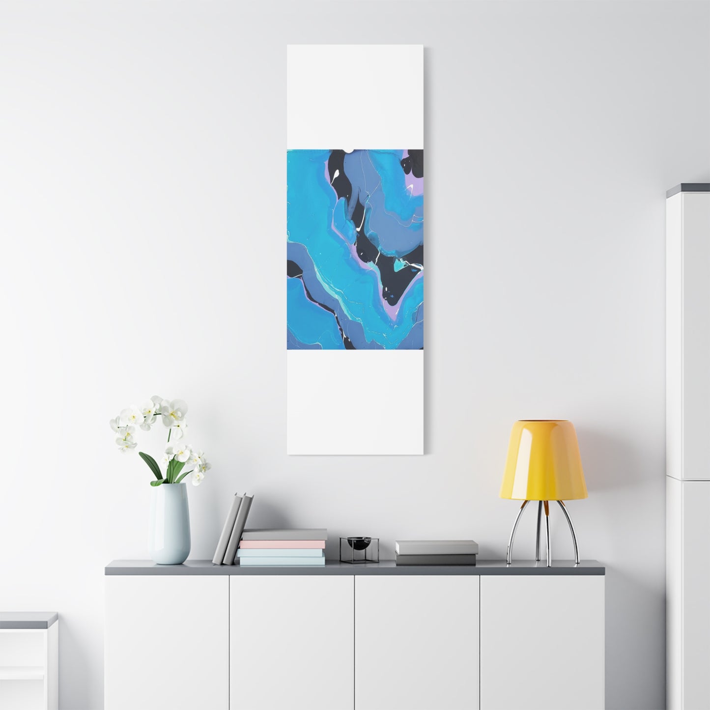 Abstract Blue Fluid Art Canvas Print — Matte Stretched Wall Art 1.25"