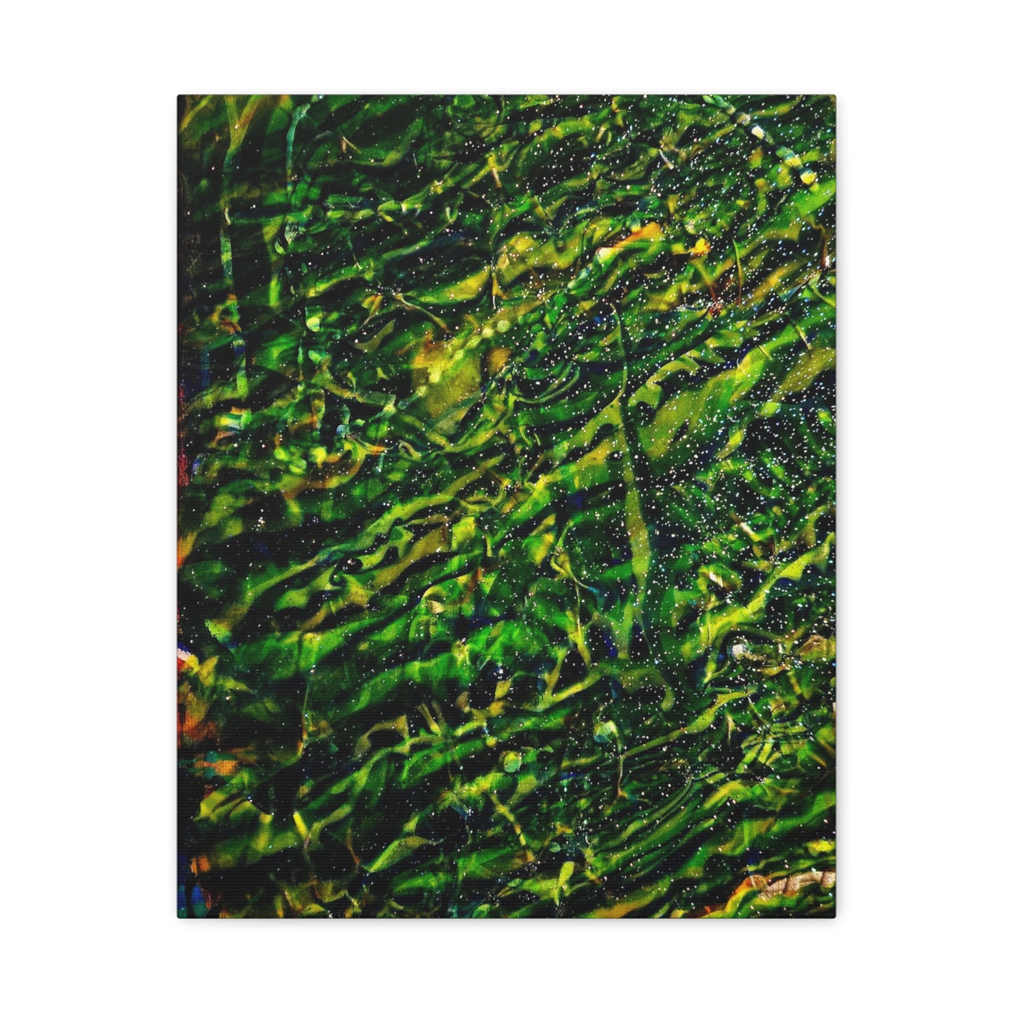 Confessions - Abstract Green Texture Canvas - Matte Stretched Wall Art